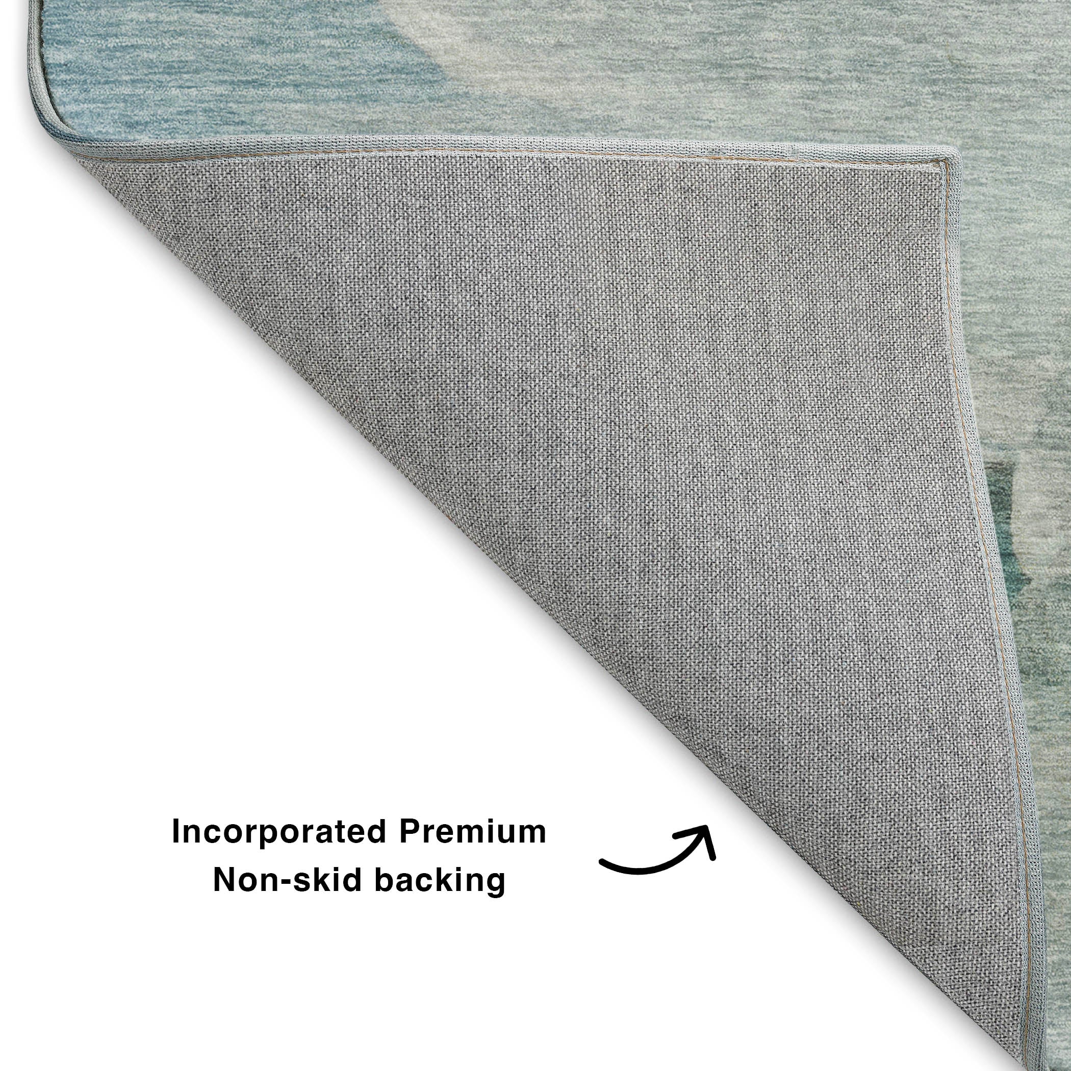 Luxury Washable Indoor/Outdoor Transitional RN11 Teal Rug 1'8" x 2'6" #shape_Rectangle