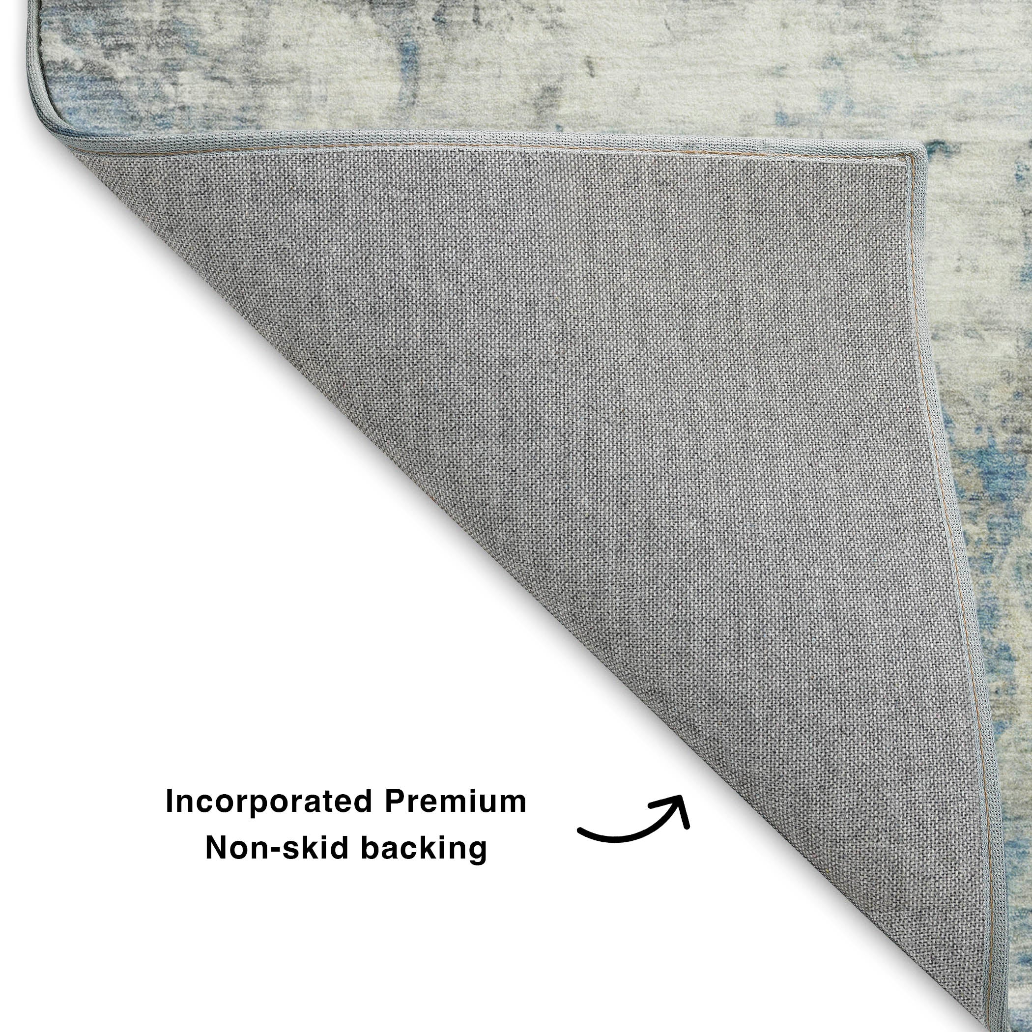 Luxury Washable Indoor/Outdoor Transitional RN1 Blue Rug 1'8" x 2'6" #shape_Rectangle