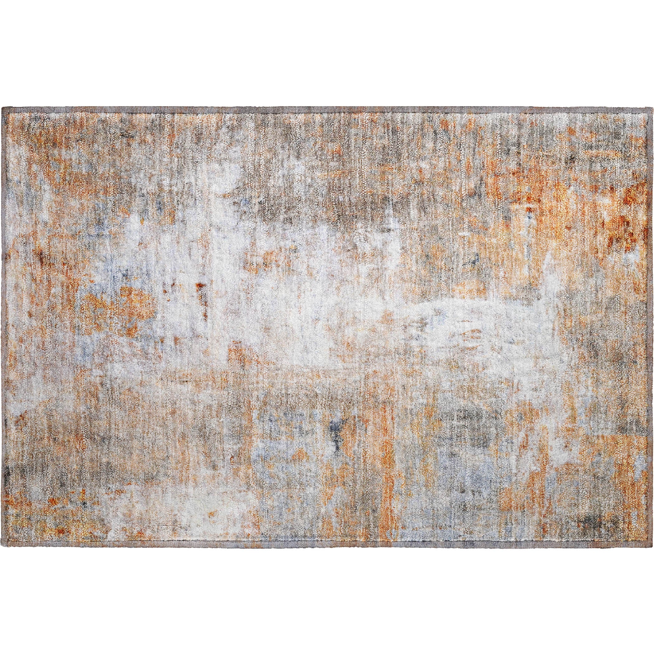 Luxury Washable Indoor/Outdoor Transitional RN1 Copper Orange Rug 1'8" x 2'6" #shape_Rectangle