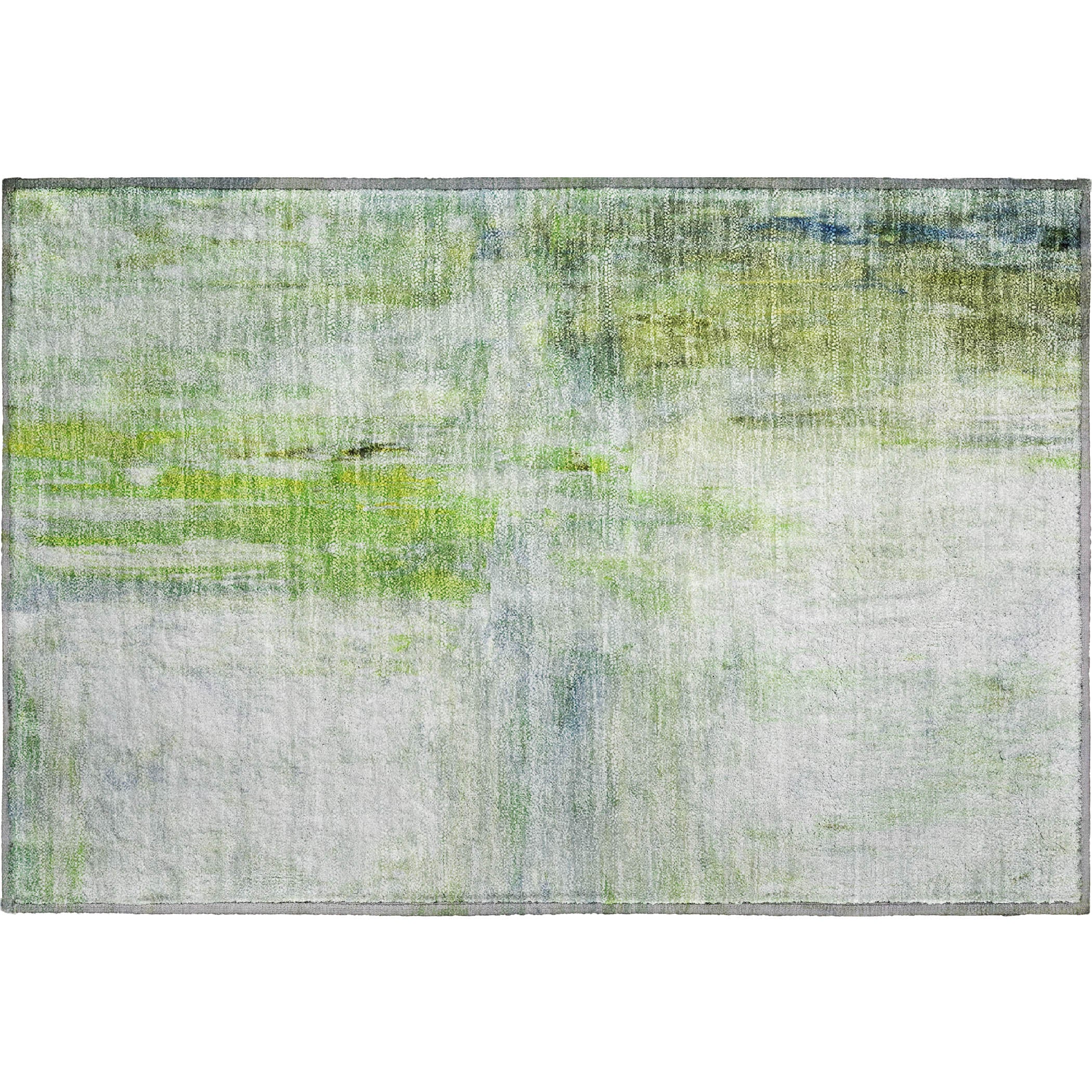 Luxury Washable Indoor/Outdoor Transitional RN2 Aloe Green Rug 1'8" x 2'6" #shape_Rectangle