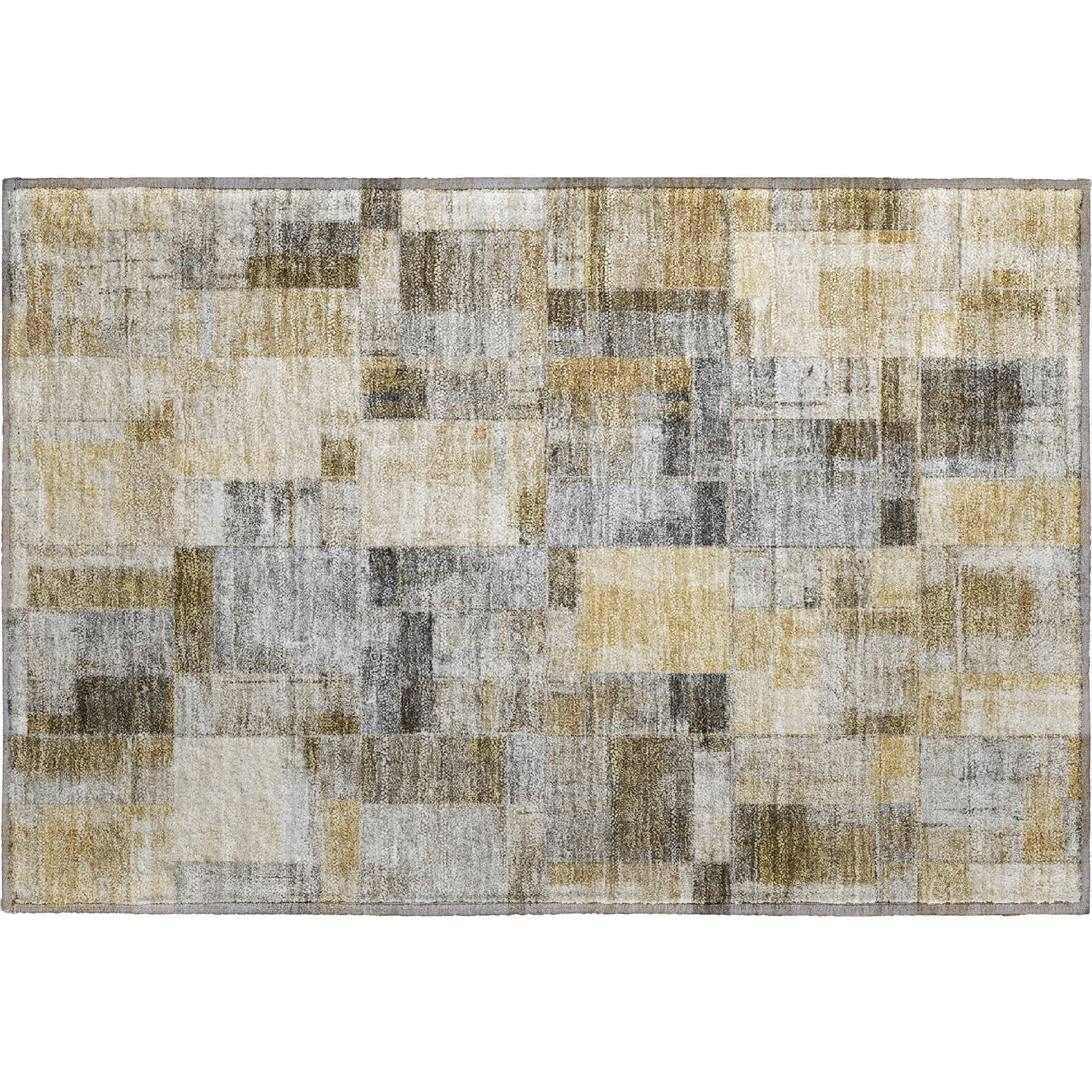 Luxury Washable Indoor/Outdoor Transitional RN4 Granite Gray Rug 1'8" x 2'6" #shape_Rectangle