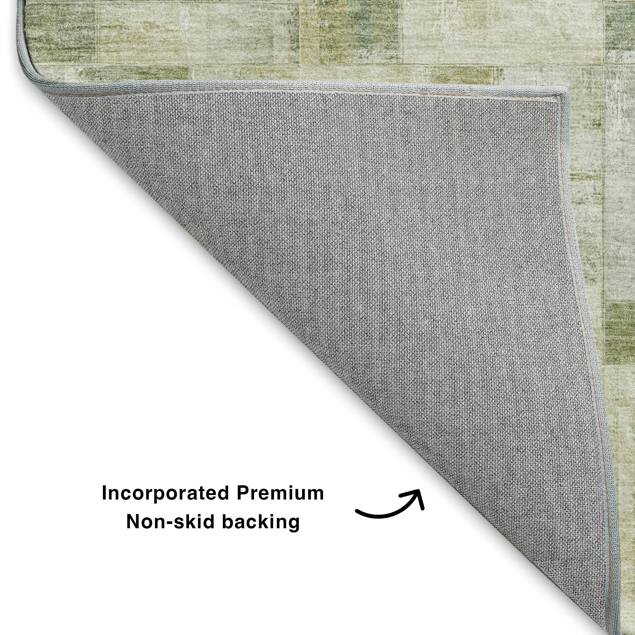 Luxury Washable Indoor/Outdoor Transitional RN4 Sage Green Rug 1'8" x 2'6" #shape_Rectangle