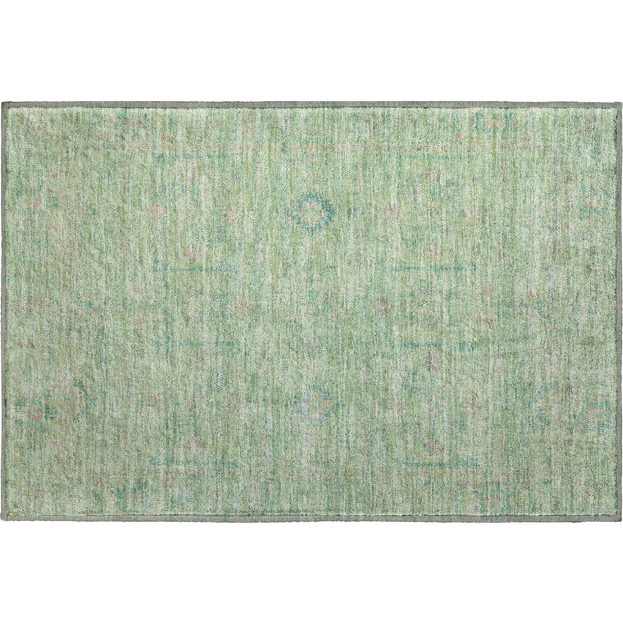 Luxury Washable Indoor/Outdoor Transitional RN5 Seafoam Blue Rug 1'8" x 2'6" #shape_Rectangle