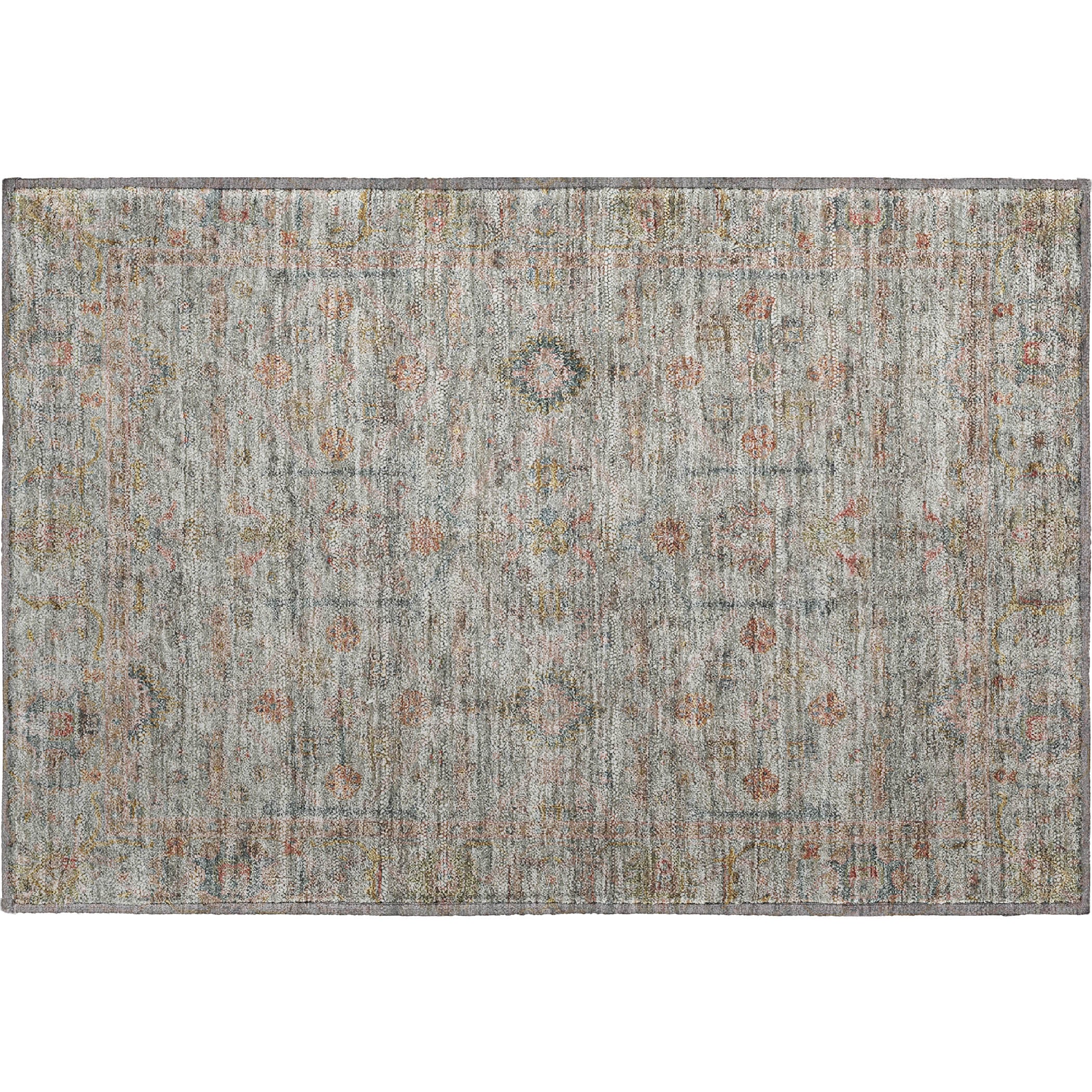 Luxury Washable Indoor/Outdoor Transitional RN5 Taupe Brown Rug 1'8" x 2'6" #shape_Rectangle