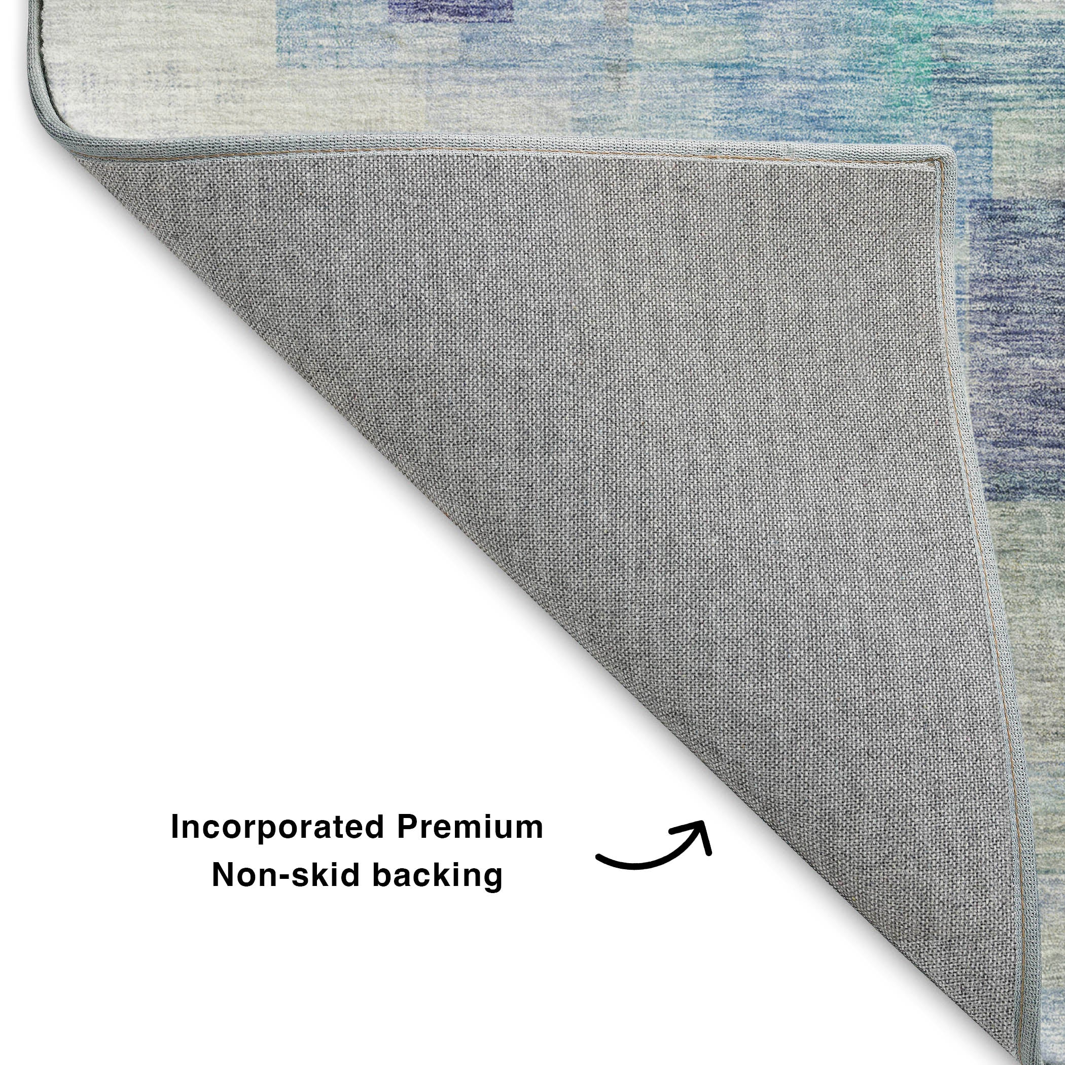 Luxury Washable Indoor/Outdoor Transitional RN6 Blue Rug 1'8" x 2'6" #shape_Rectangle