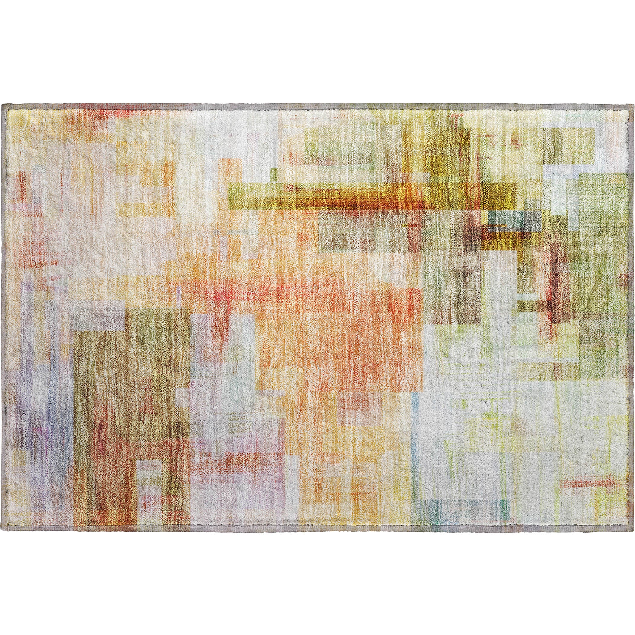 Luxury Washable Indoor/Outdoor Transitional RN6 Coral Orange Rug 1'8" x 2'6" #shape_Rectangle