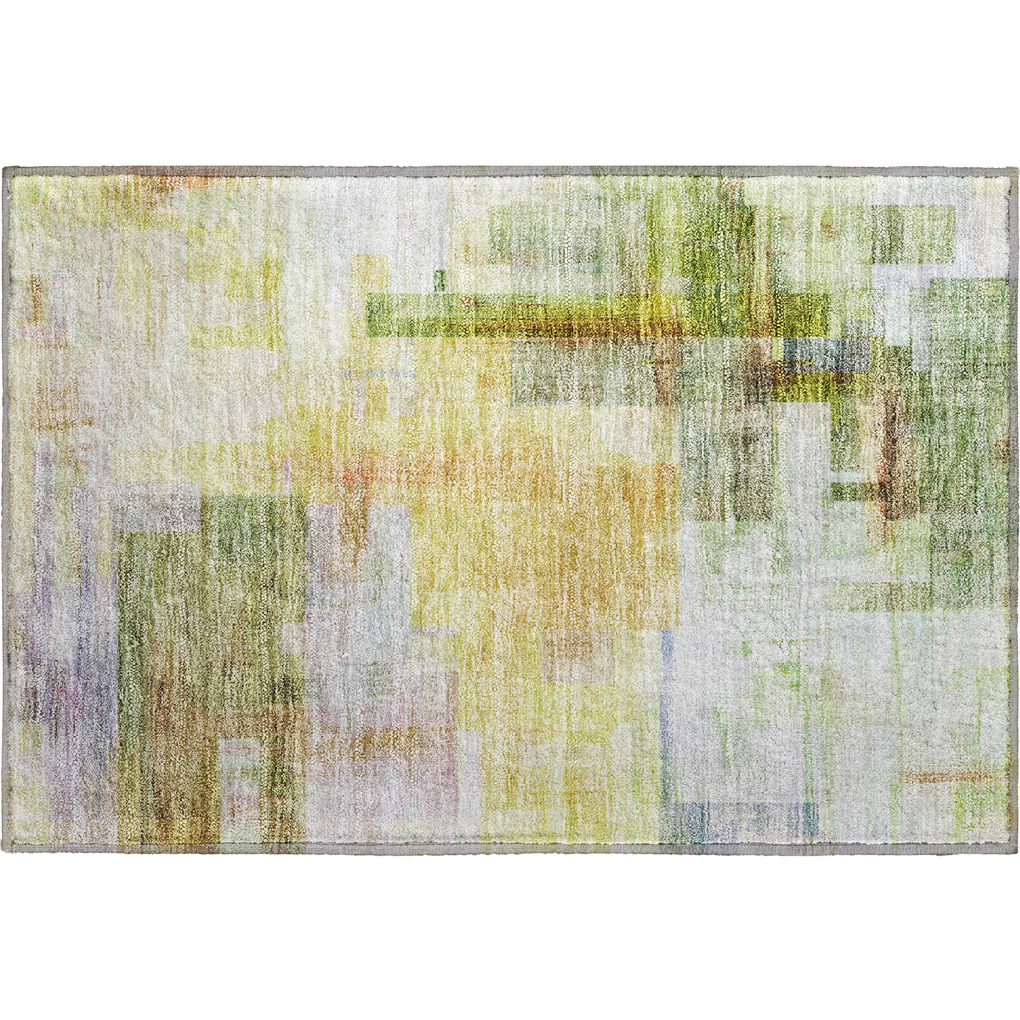Luxury Washable Indoor/Outdoor Transitional RN6 Green Rug 1'8" x 2'6" #shape_Rectangle