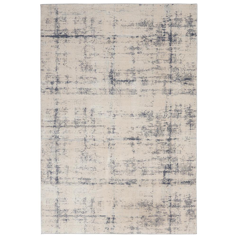 Rustic Textures RUS06 Ivory/Blue Rugs #color_ivory/blue