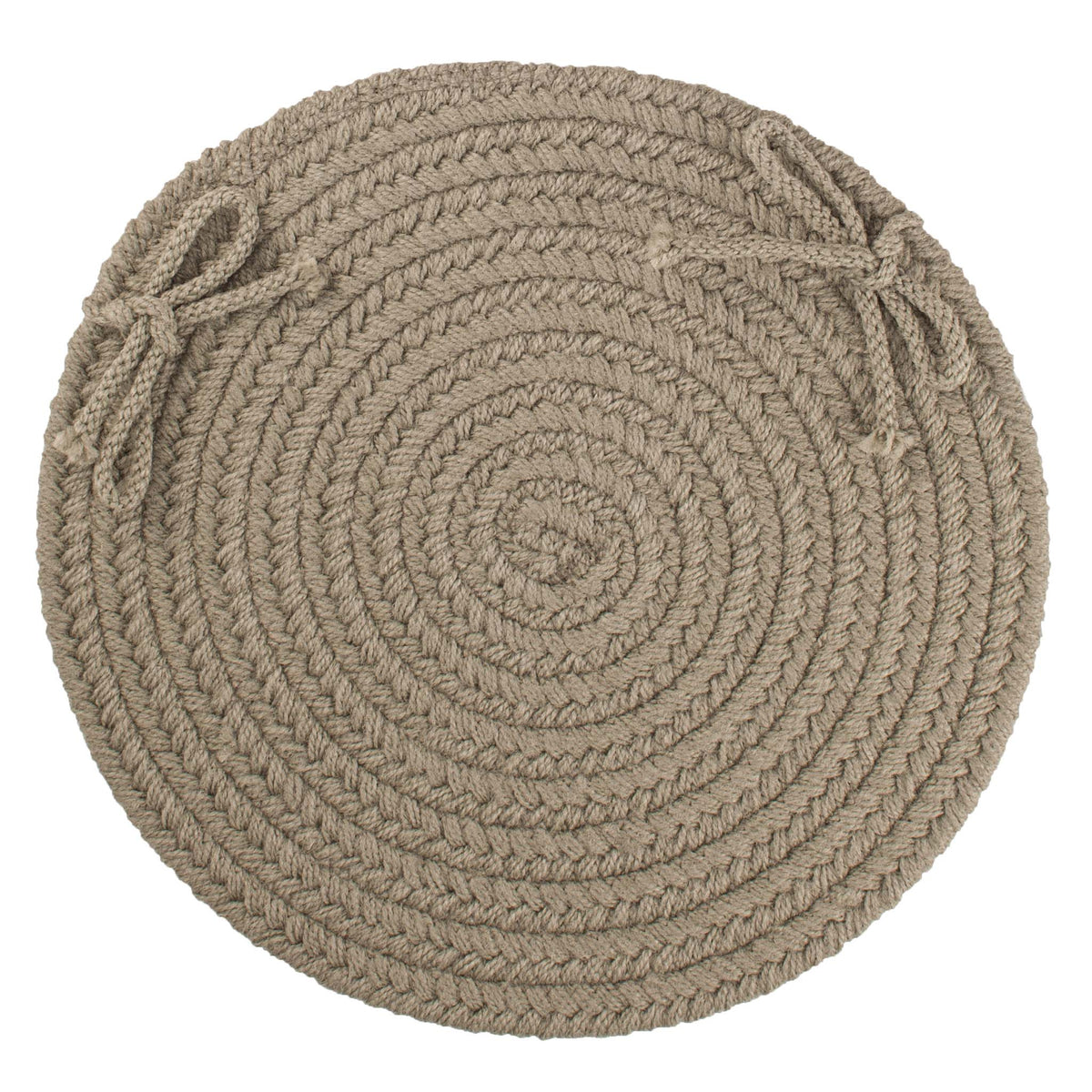 Maui Braided Chair Pad - Moss Green - 15 inch round with ties