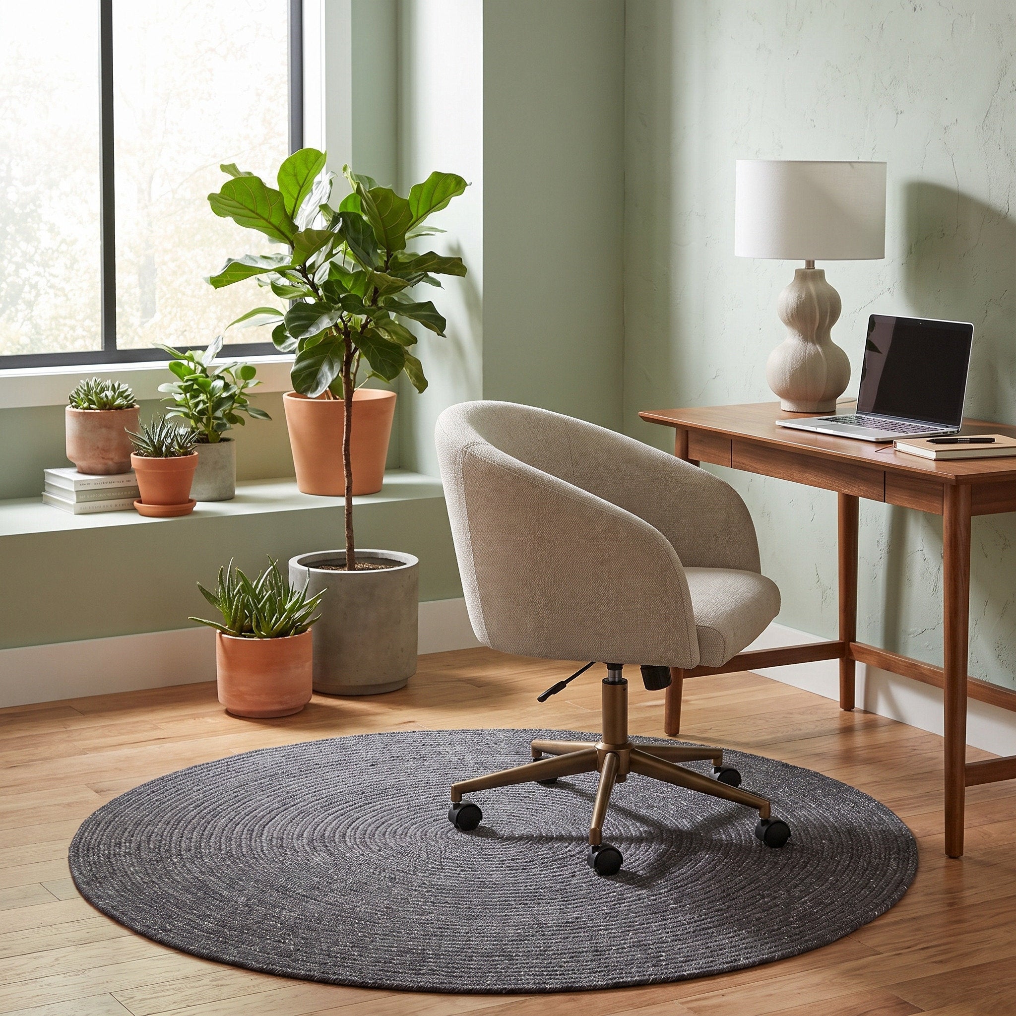 Angier Braided Indoor/Outdoor Rug - Charcoal Gray Round 3' Round #shape_Round