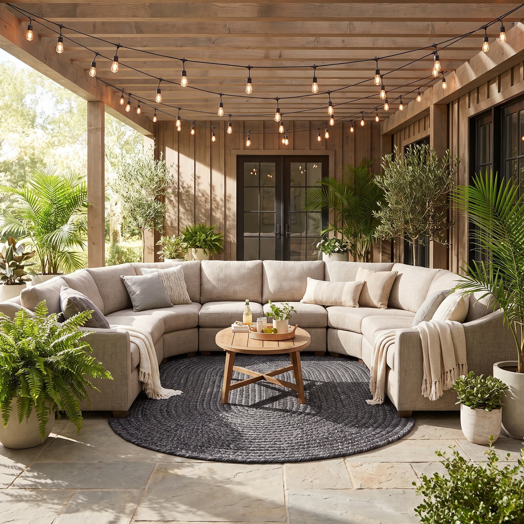 Angier Braided Indoor/Outdoor Rug - Charcoal Gray Oval 8' X 10' #shape_Oval