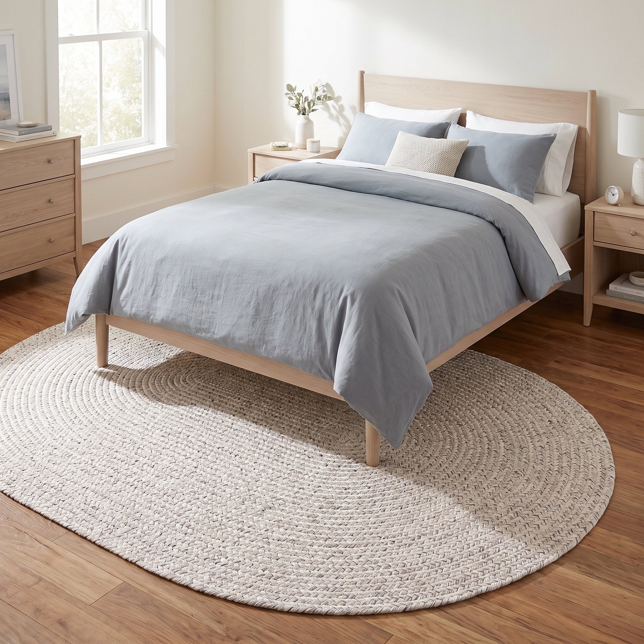 Angier Braided Indoor/Outdoor Rug - Ivory / Gray Oval 5' X 7' #shape_Oval