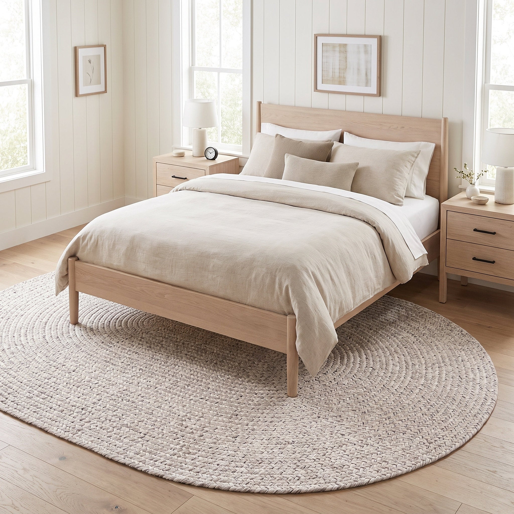 Angier Braided Indoor/Outdoor Rug - Ivory / Gray Oval 6' X 9' #shape_Oval