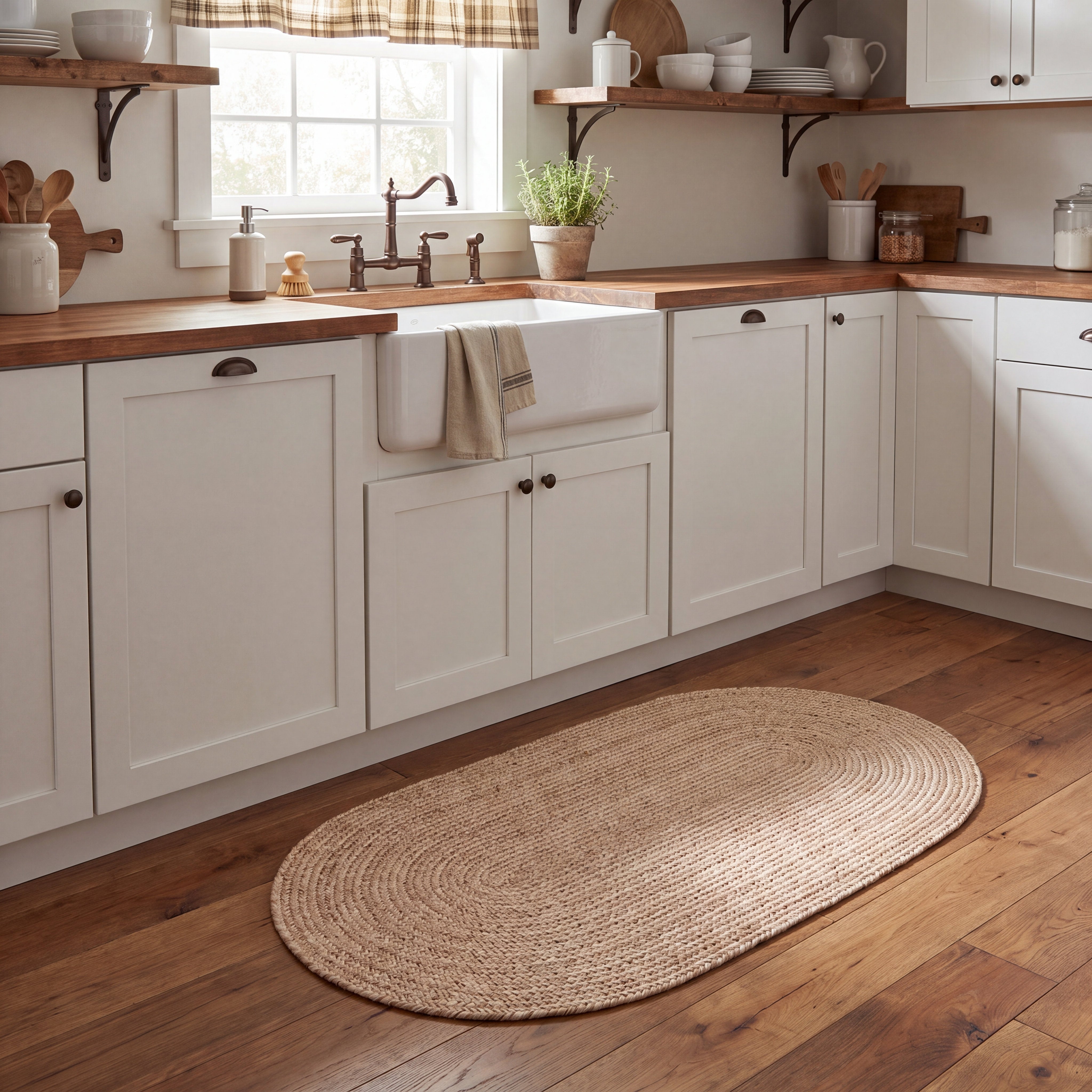 Angier Braided Indoor/Outdoor Rug - Oatmeal Beige Oval 2' X 4' #shape_Oval