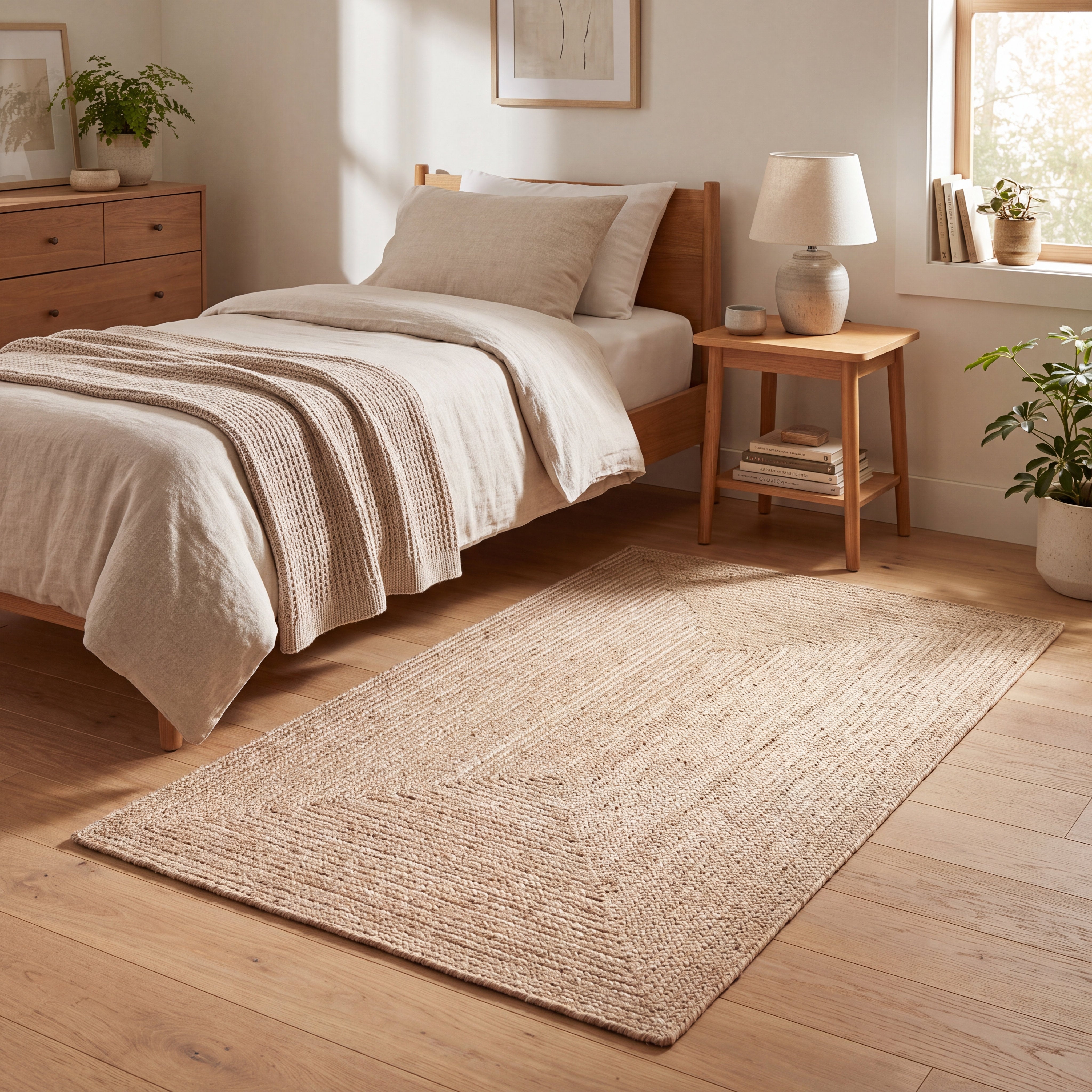 Angier Braided Indoor/Outdoor Rug - Oatmeal Beige Rectangle 3' X 5' #shape_Rectangle