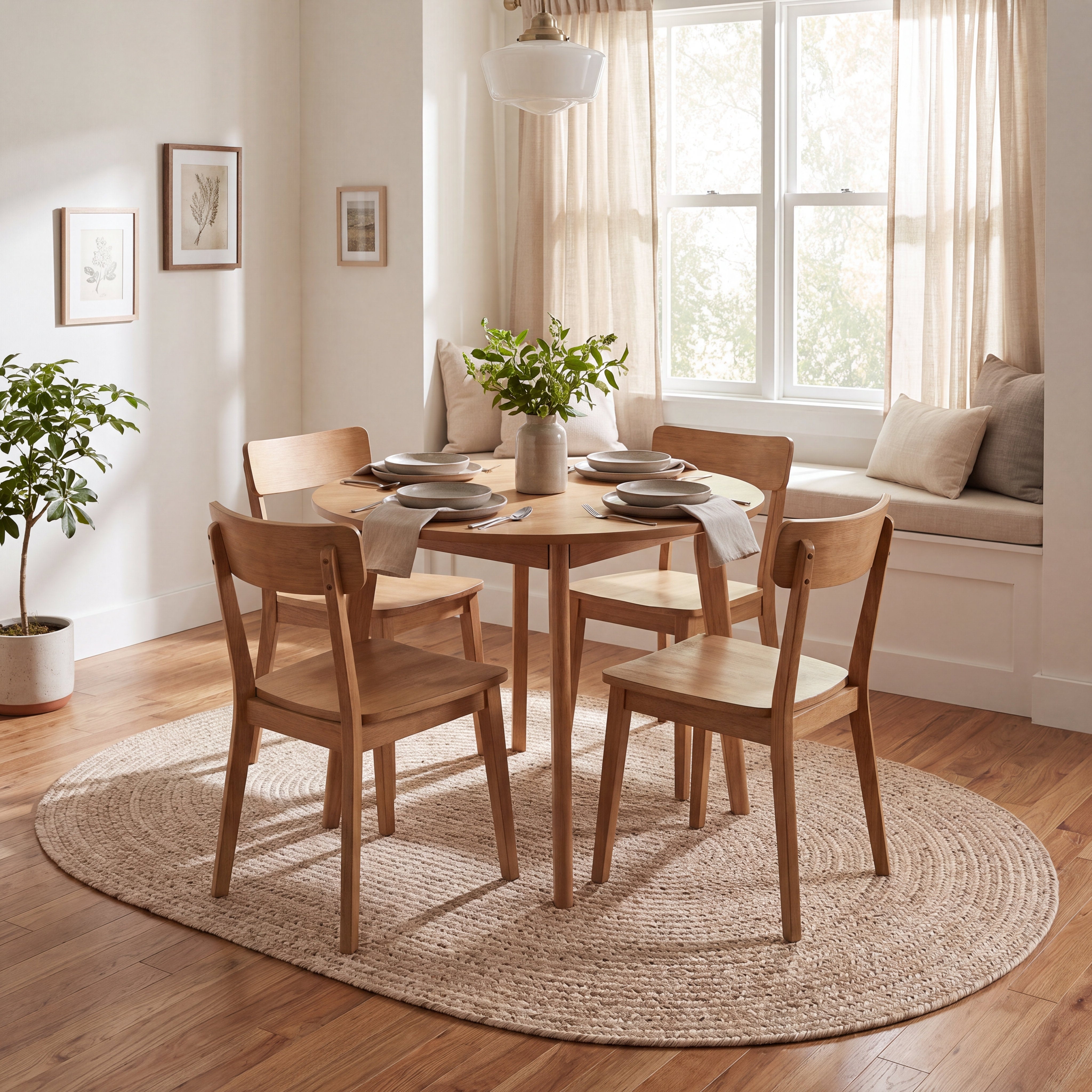 Angier Braided Indoor/Outdoor Rug - Oatmeal Beige Oval 4' X 6' #shape_Oval