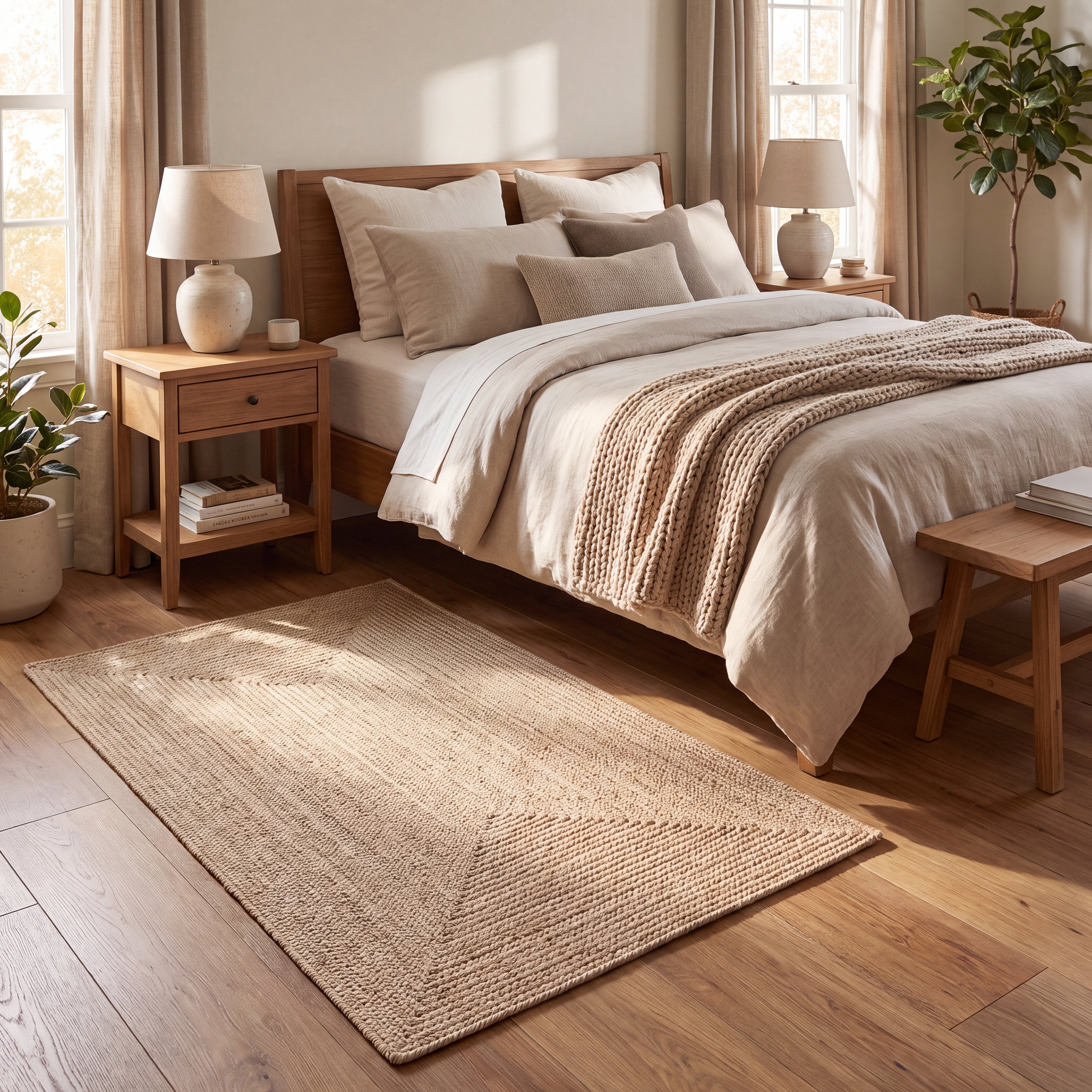 Angier Braided Indoor/Outdoor Rug - Oatmeal Beige Rectangle 4' X 6' #shape_Rectangle