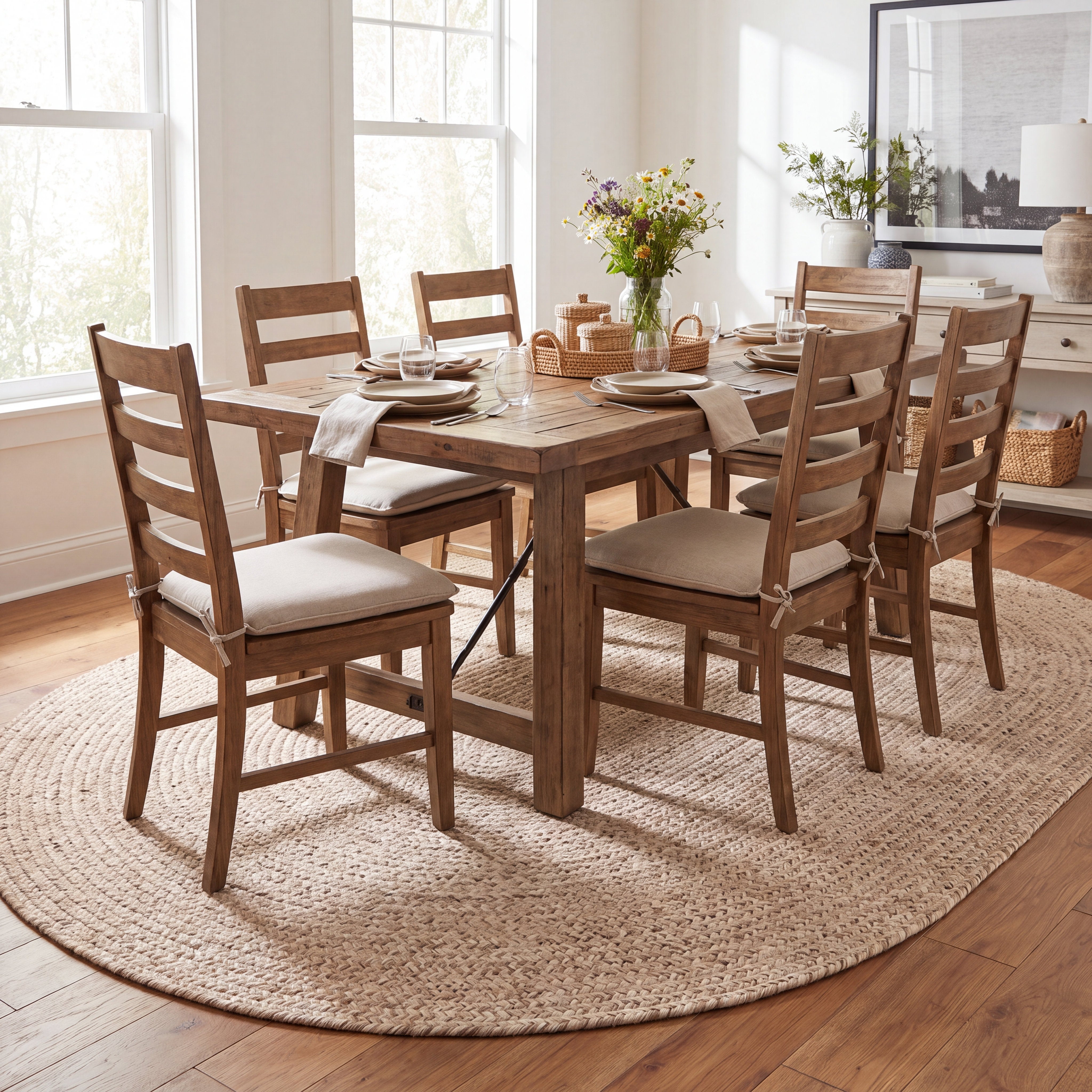 Angier Braided Indoor/Outdoor Rug - Oatmeal Beige Oval 5' X 7' #shape_Oval