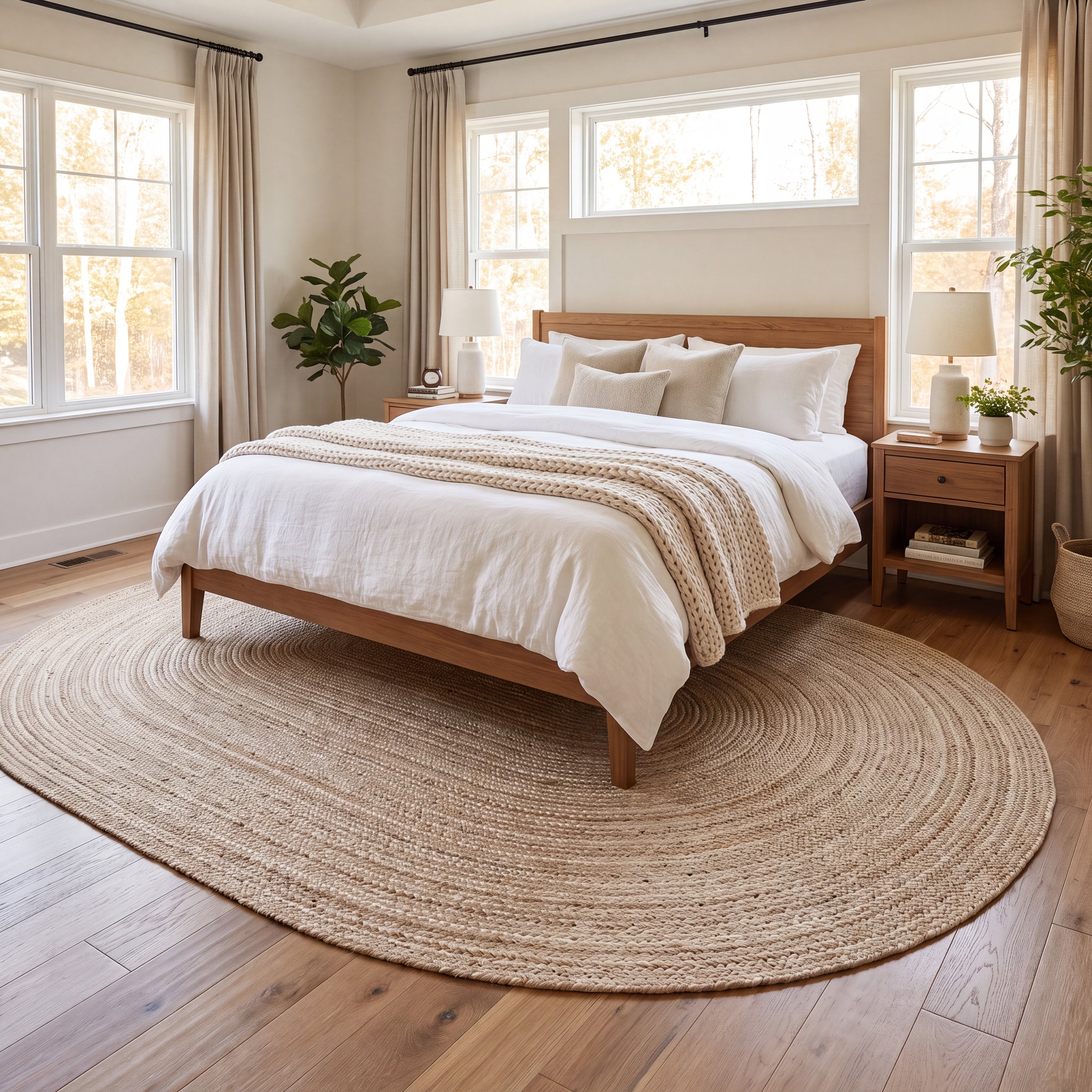 Angier Braided Indoor/Outdoor Rug - Oatmeal Beige Oval 6' X 9' #shape_Oval