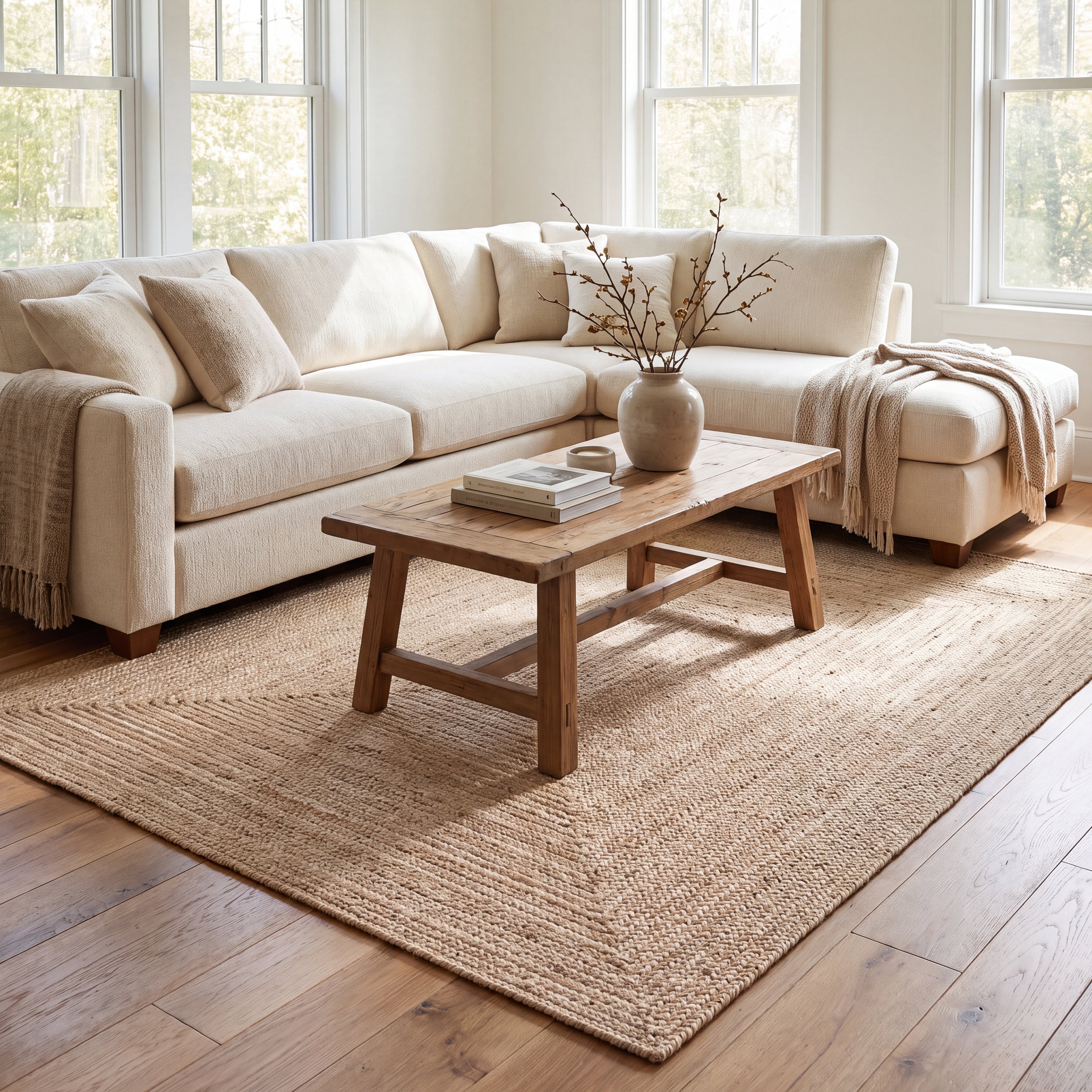Angier Braided Indoor/Outdoor Rug - Oatmeal Beige Rectangle 6' X 9' #shape_Rectangle