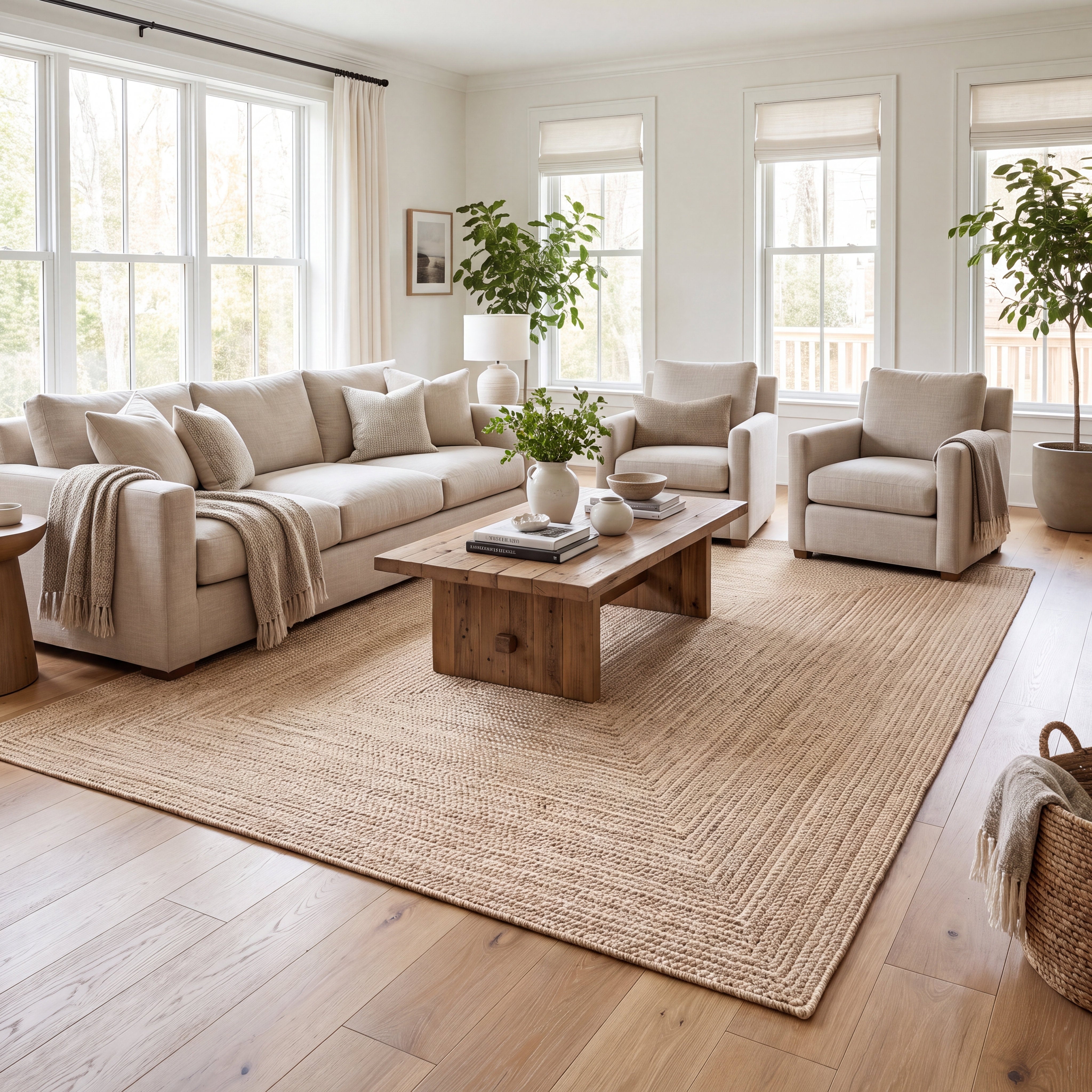 Angier Braided Indoor/Outdoor Rug - Oatmeal Beige Rectangle 8' X 10' #shape_Rectangle