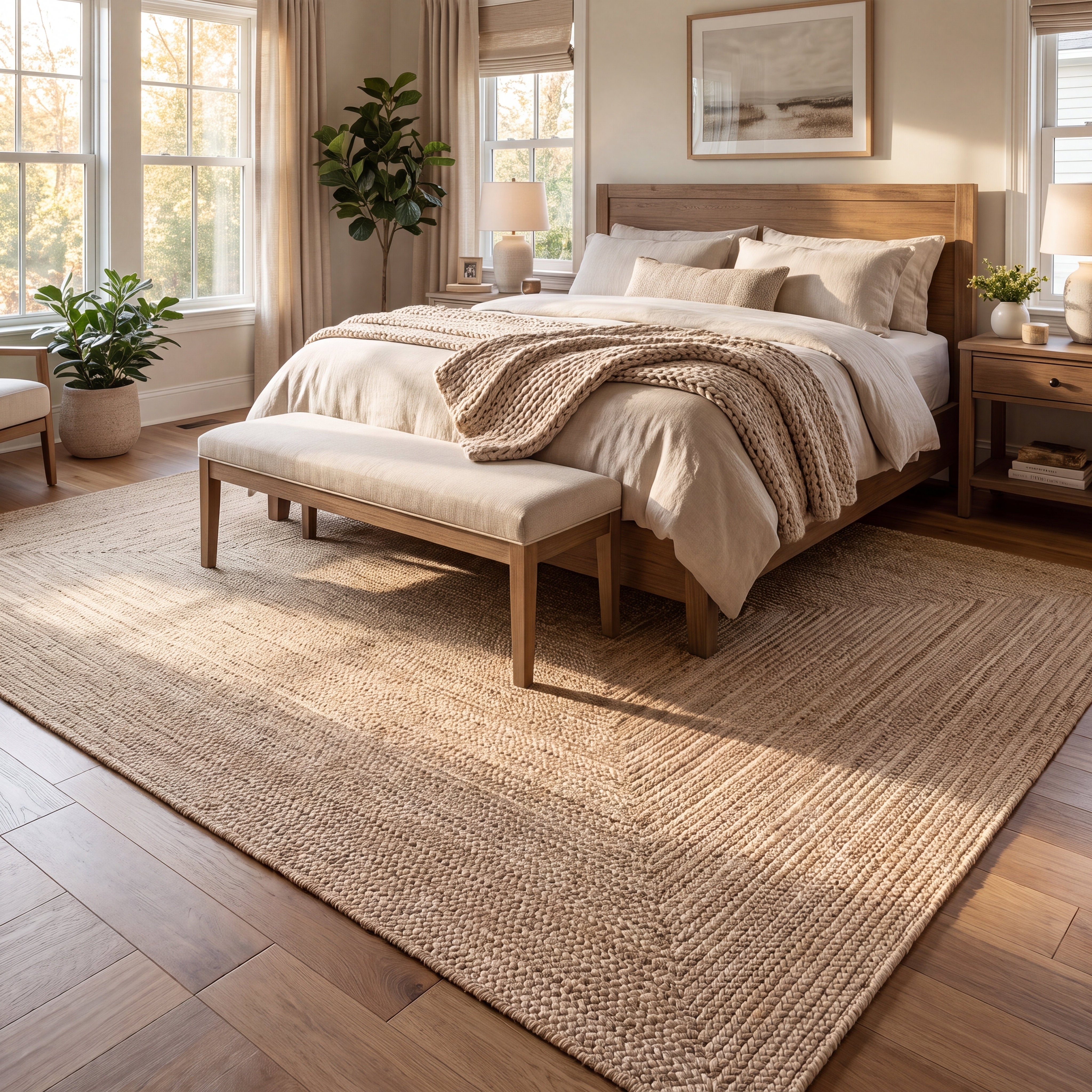 Angier Braided Indoor/Outdoor Rug - Oatmeal Beige Rectangle 8' X 10' #shape_Rectangle