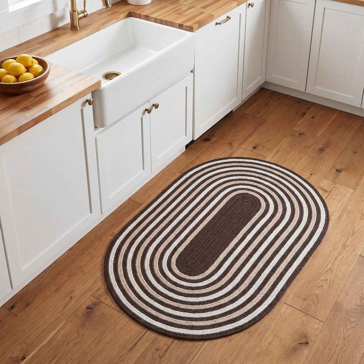 Varina Cotton Braided Rug - Brown Oval 2' x 3' #shape_oval