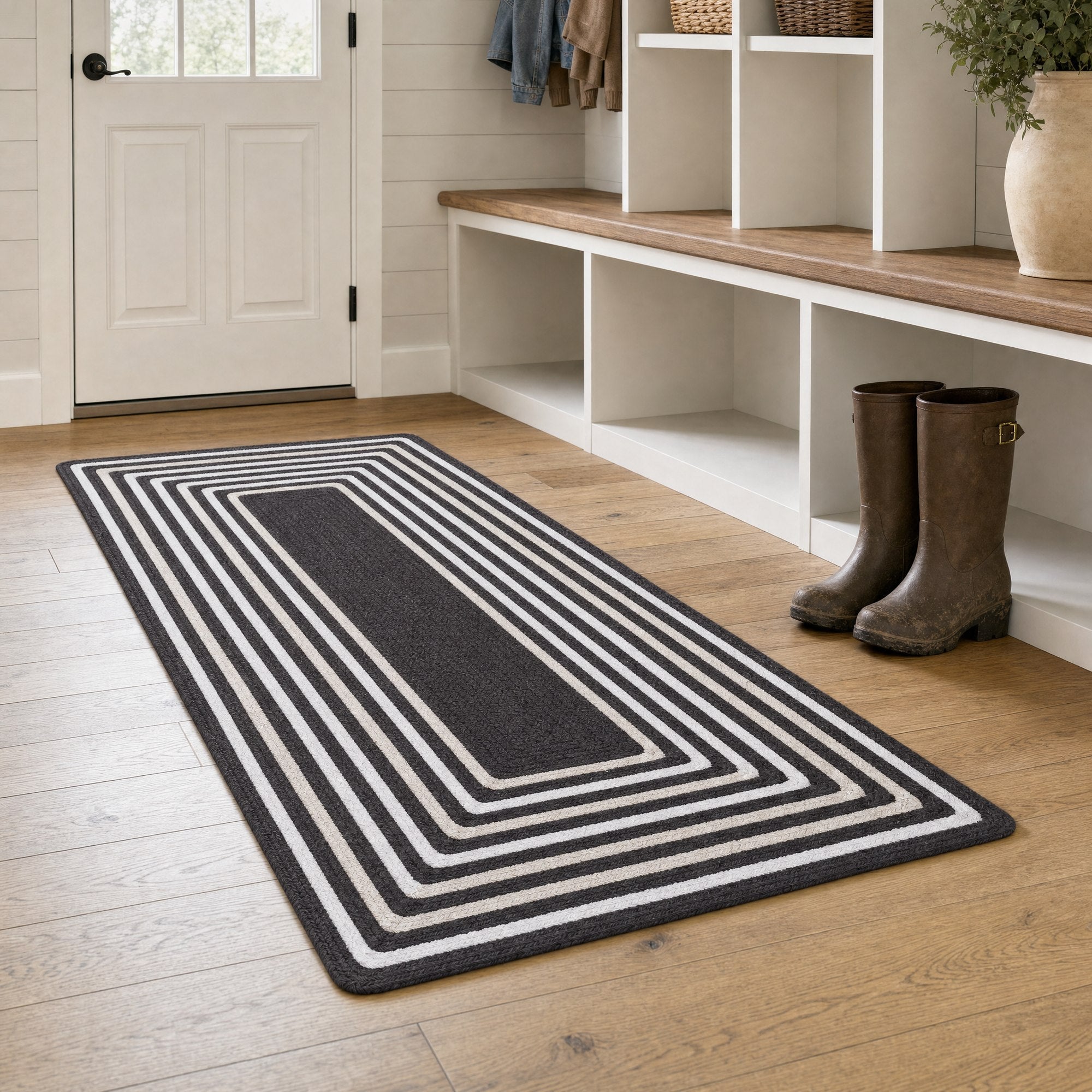 Varina Cotton Braided Rug - Brown Rectangle 2' x 4' #shape_rectangle