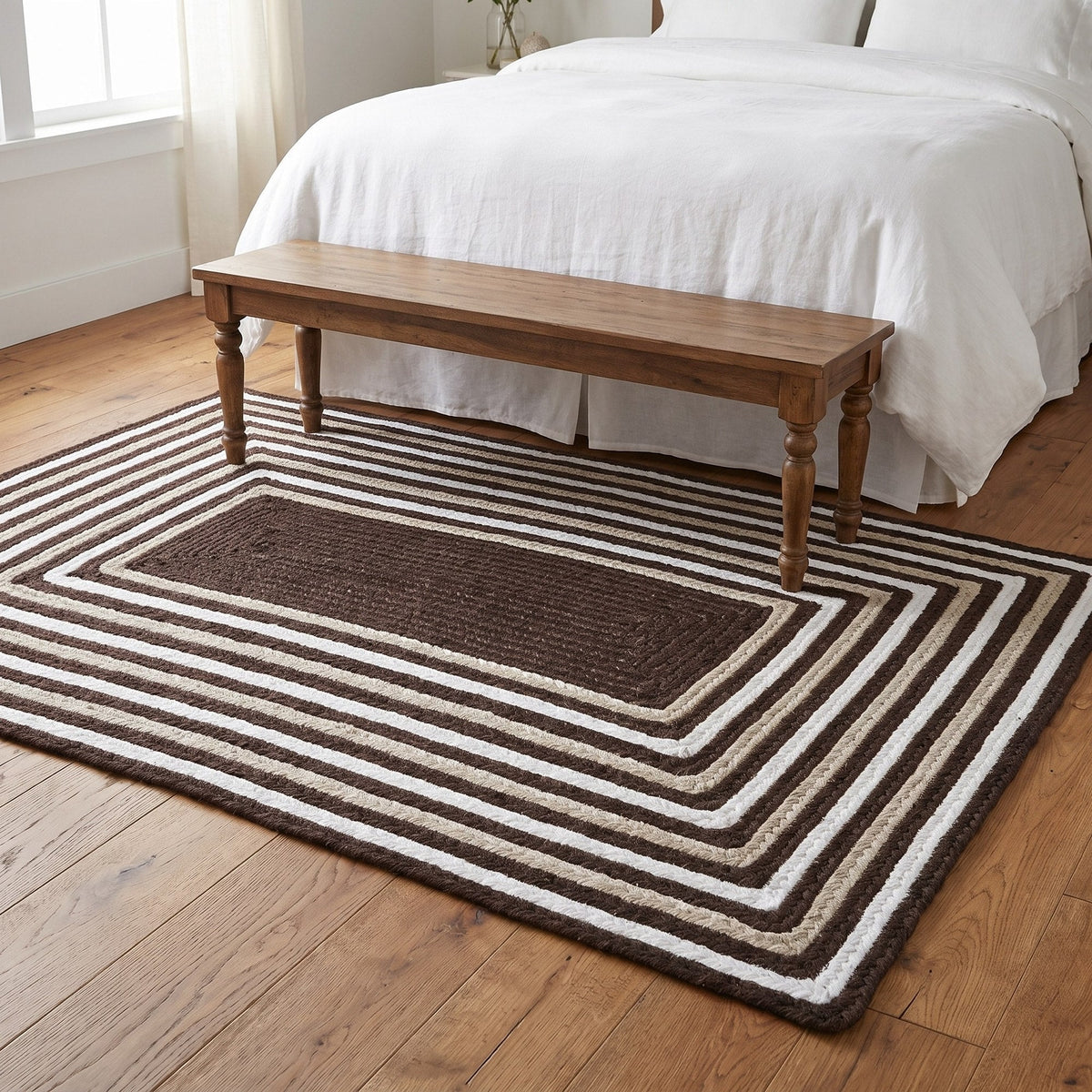 Varina Cotton Braided Rug - Brown Rectangle 4' x 6' #shape_rectangle