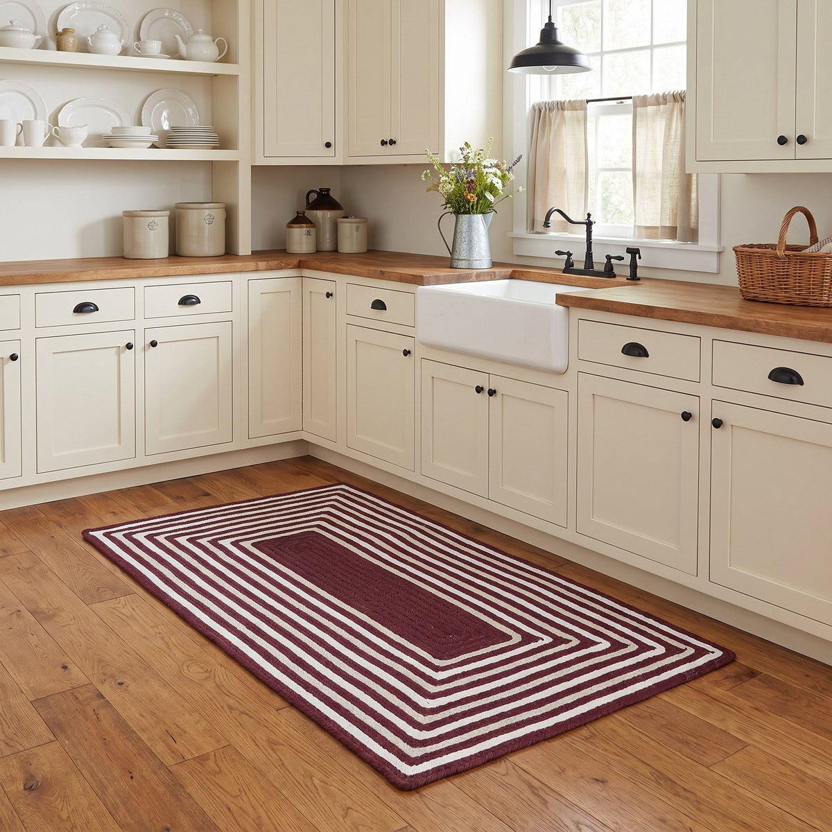 Varina Cotton Braided Rug - Burgundy Rectangle 3' x 5' #shape_rectangle