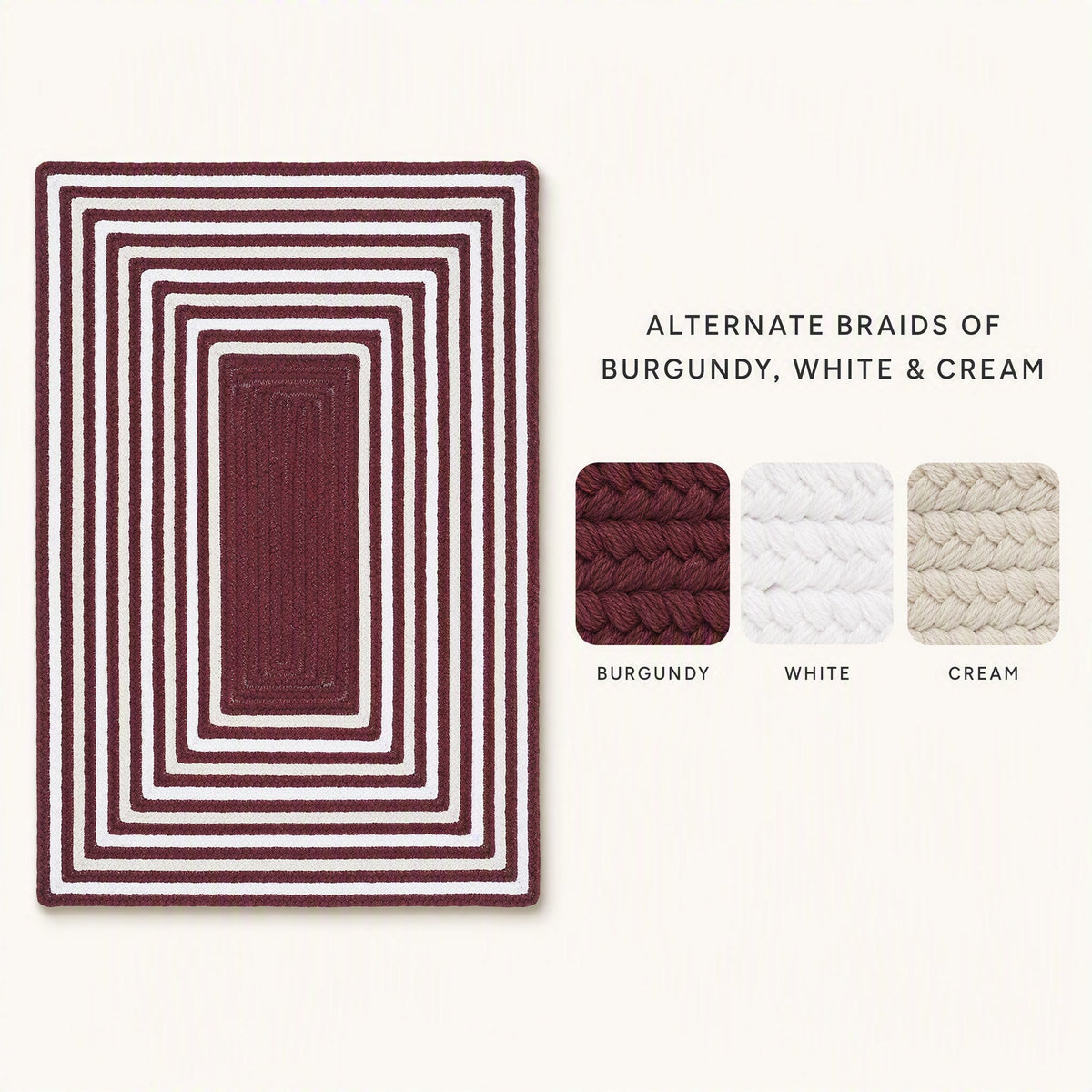 Varina Cotton Braided Rug - Burgundy Rectangle 5' x 7' #_shape=Rectangle