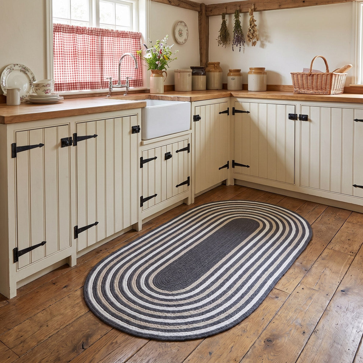 Varina Cotton Braided Rug - Charcoal Oval 2' x 4' #shape_oval