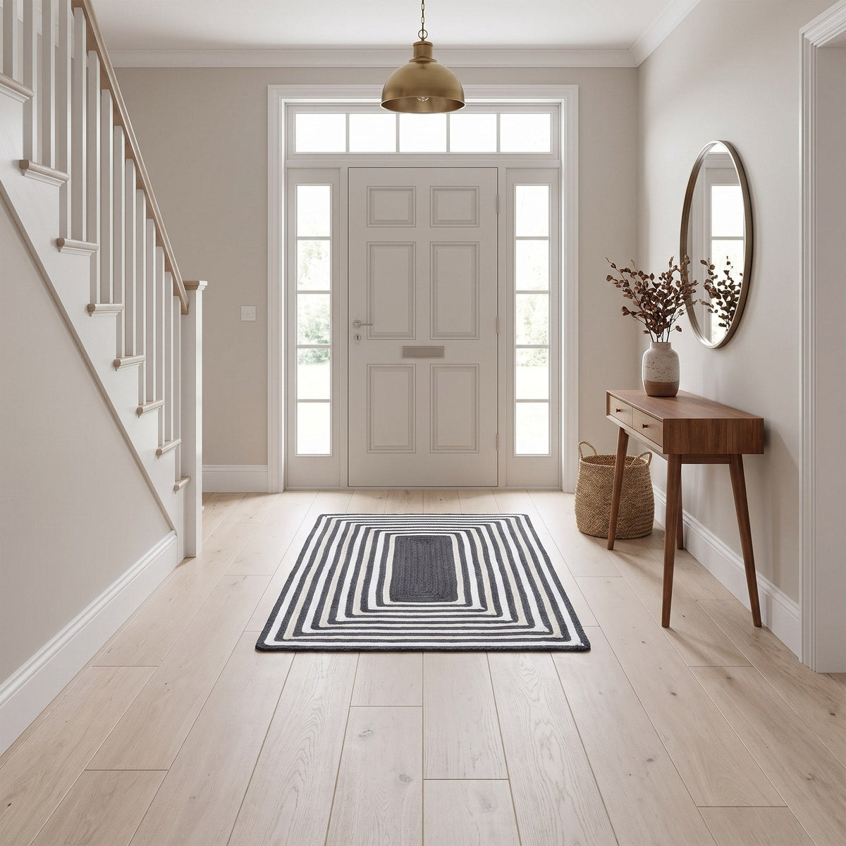 Varina Cotton Braided Rug - Charcoal Rectangle 3' x 5' #shape_rectangle