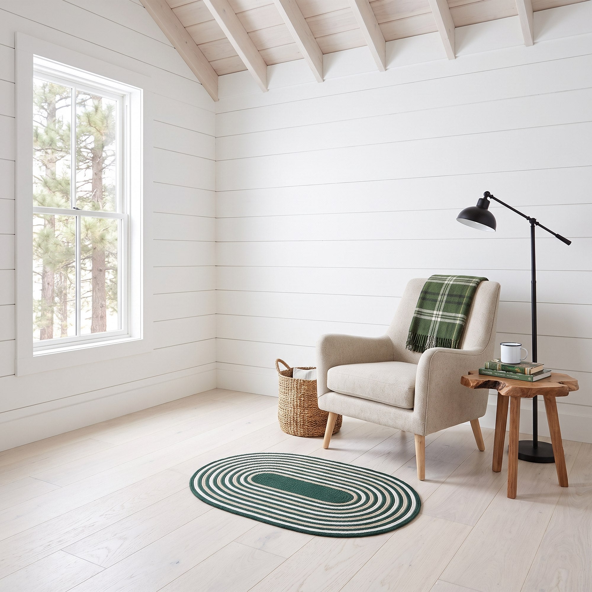 Varina Cotton Braided Rug - Green Oval 2' x 3' #shape_oval