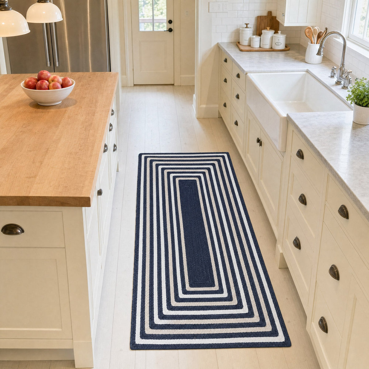 Varina Cotton Braided Rug - Navy Rectangle 2' x 4' #shape_rectangle