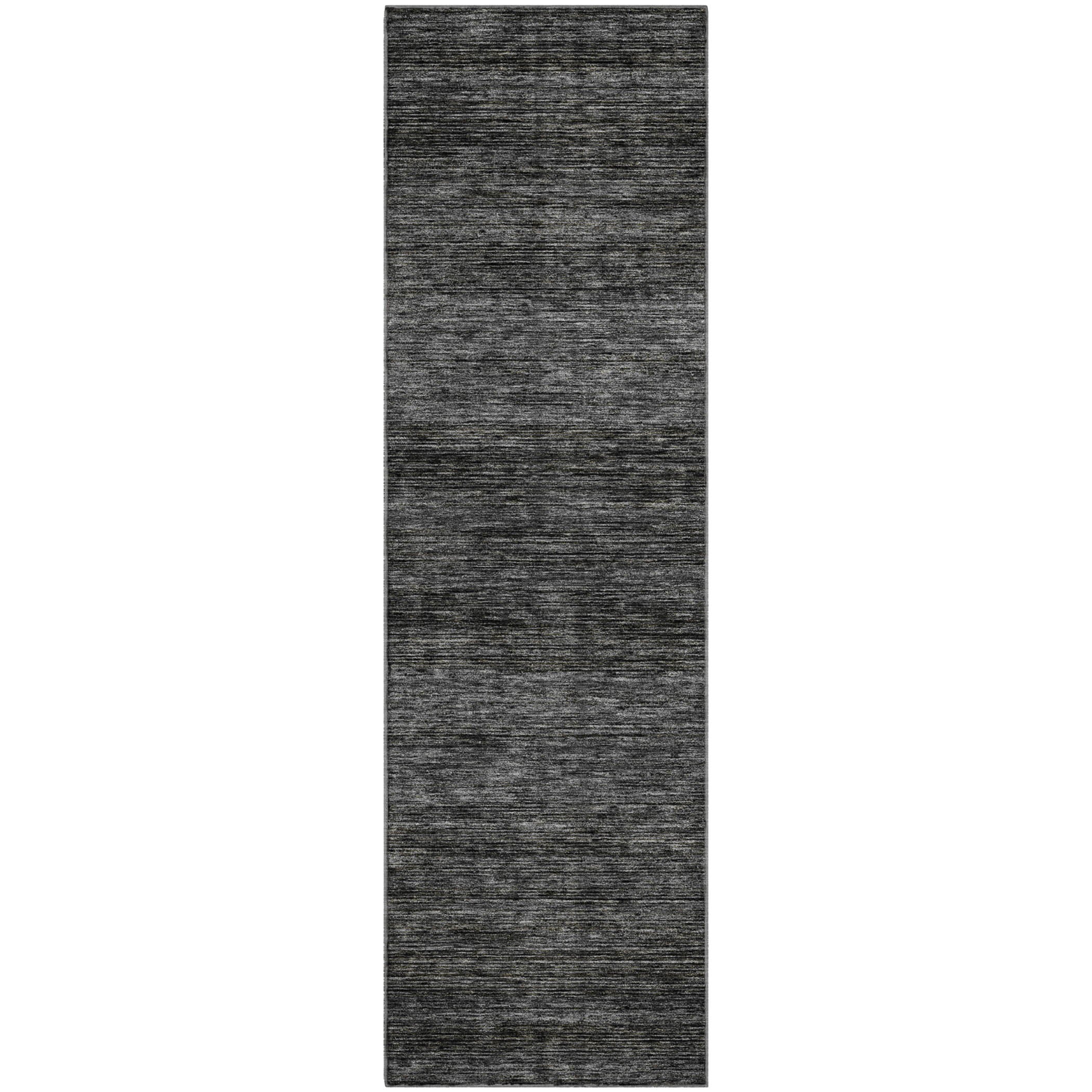 Luxury Washable Indoor/Outdoor Transitional SE1 Charcoal Gray Rug 2'3" x 7'6" #shape_Runner