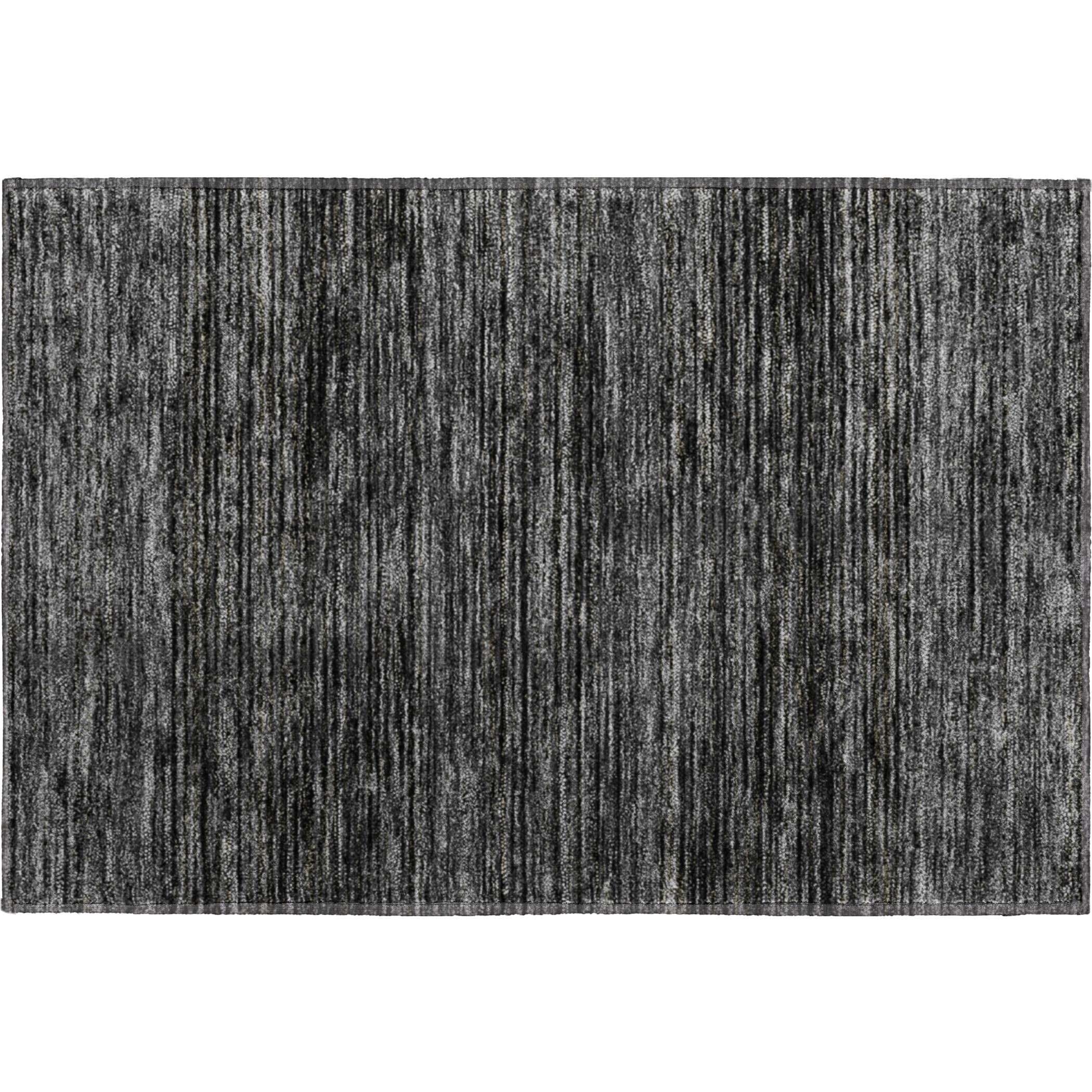 Luxury Washable Indoor/Outdoor Transitional SE1 Charcoal Gray Rug 1'8" x 2'6" #shape_Rectangle