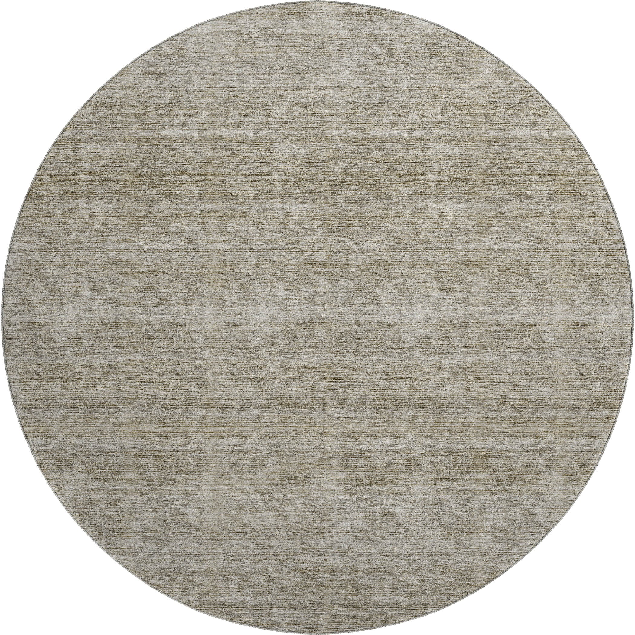 Luxury Washable Indoor/Outdoor Transitional SE1 Flax Ivory Rug 8' x 8' #shape_Round