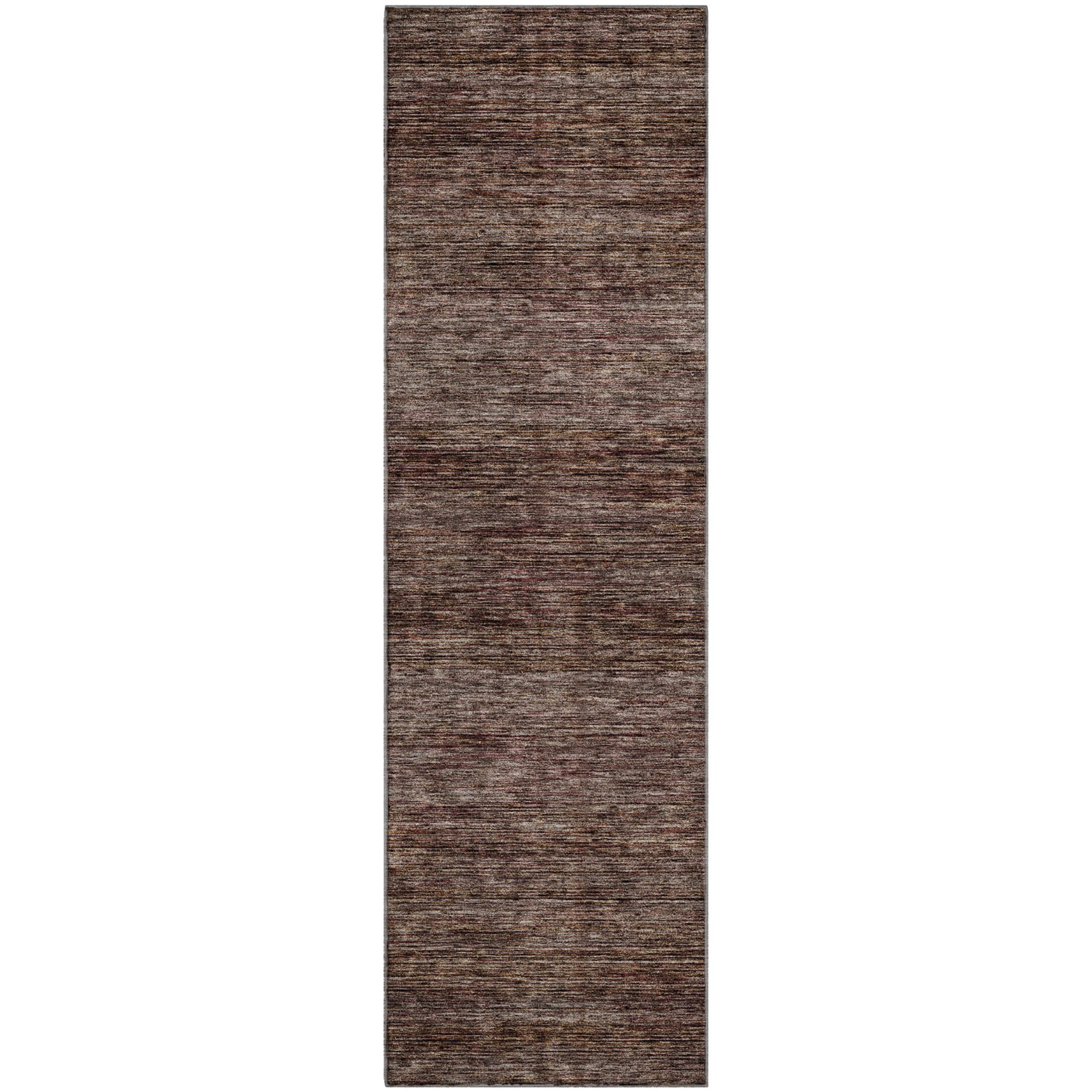 Luxury Washable Indoor/Outdoor Transitional SE1 Fudge Brown Rug 2'3" x 7'6" #shape_Runner