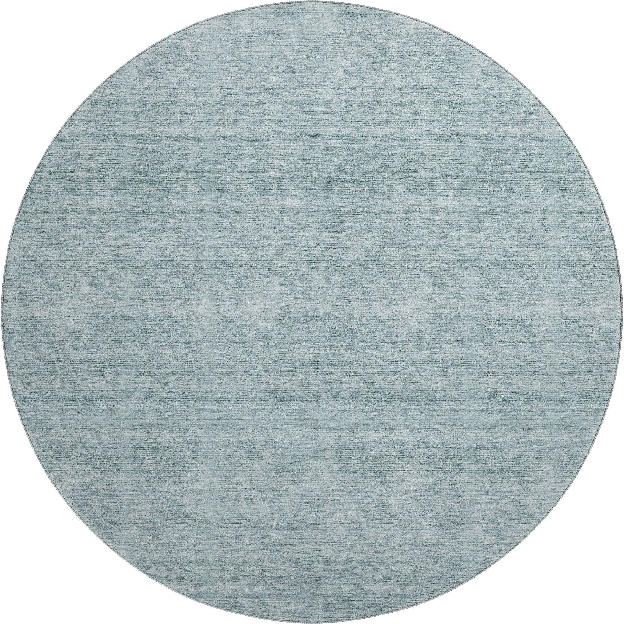 Luxury Washable Indoor/Outdoor Transitional SE1 Sky Blue Rug 8' x 8' #shape_Round