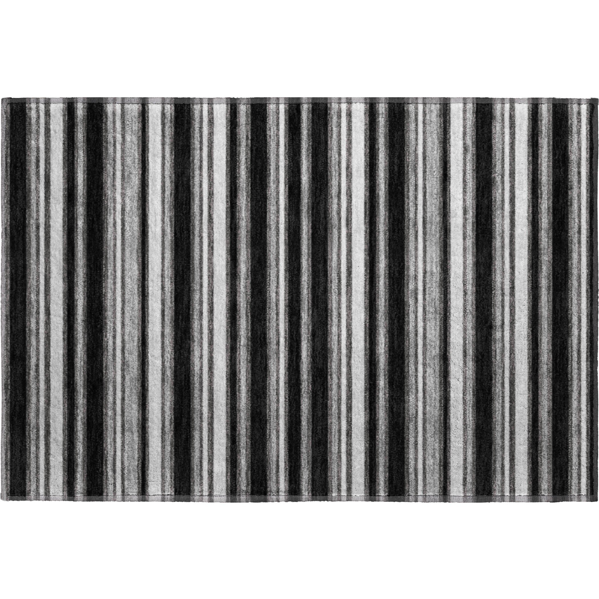 Luxury Washable Indoor/Outdoor Transitional SE2 Black Rug 1'8" x 2'6" #shape_Rectangle