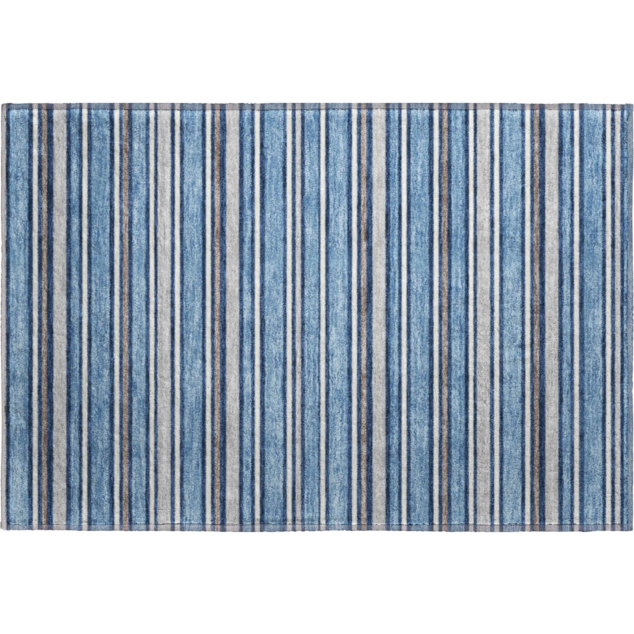 Luxury Washable Indoor/Outdoor Transitional SE2 Denim Blue Rug 1'8" x 2'6" #shape_Rectangle