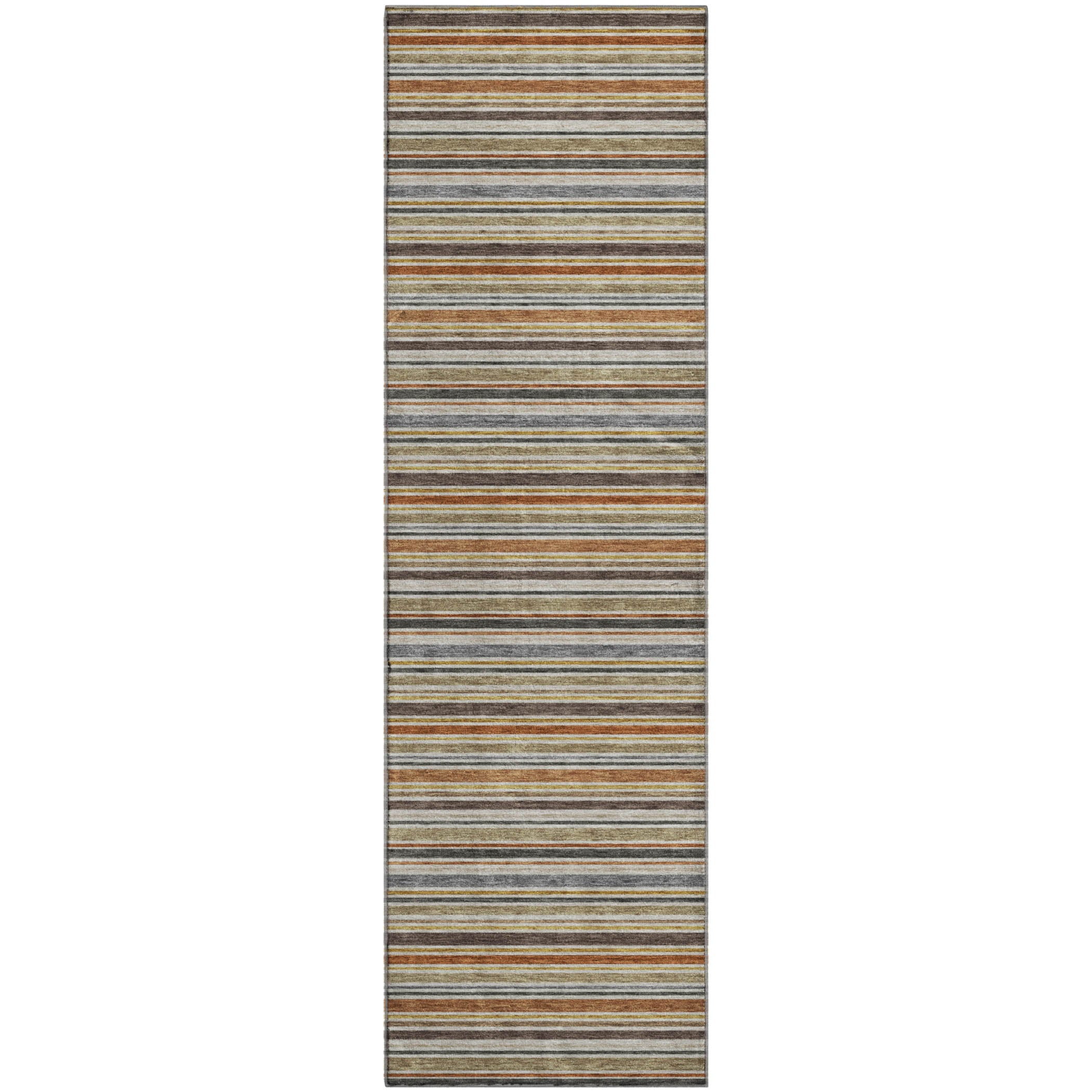 Luxury Washable Indoor/Outdoor Transitional SE2 Earth Multi Rug 2'3" x 7'6" #shape_Runner