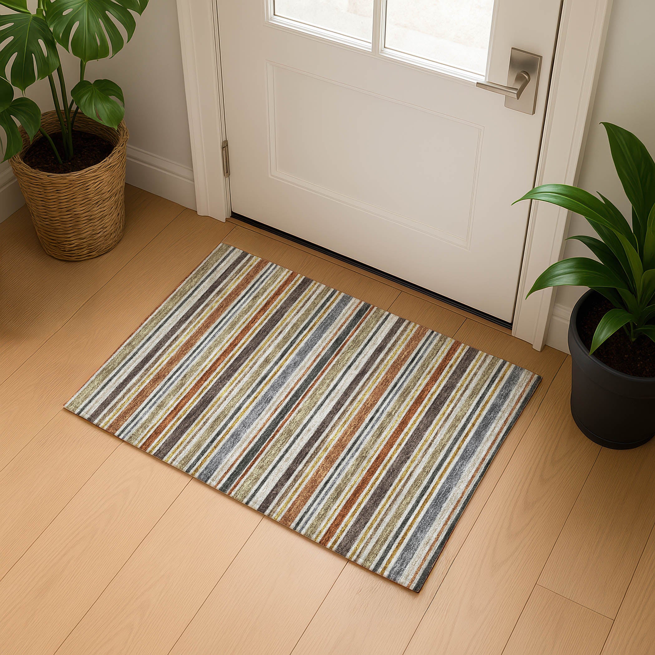 Luxury Washable Indoor/Outdoor Transitional SE2 Earth Multi Rug 1'8" x 2'6" #shape_Rectangle