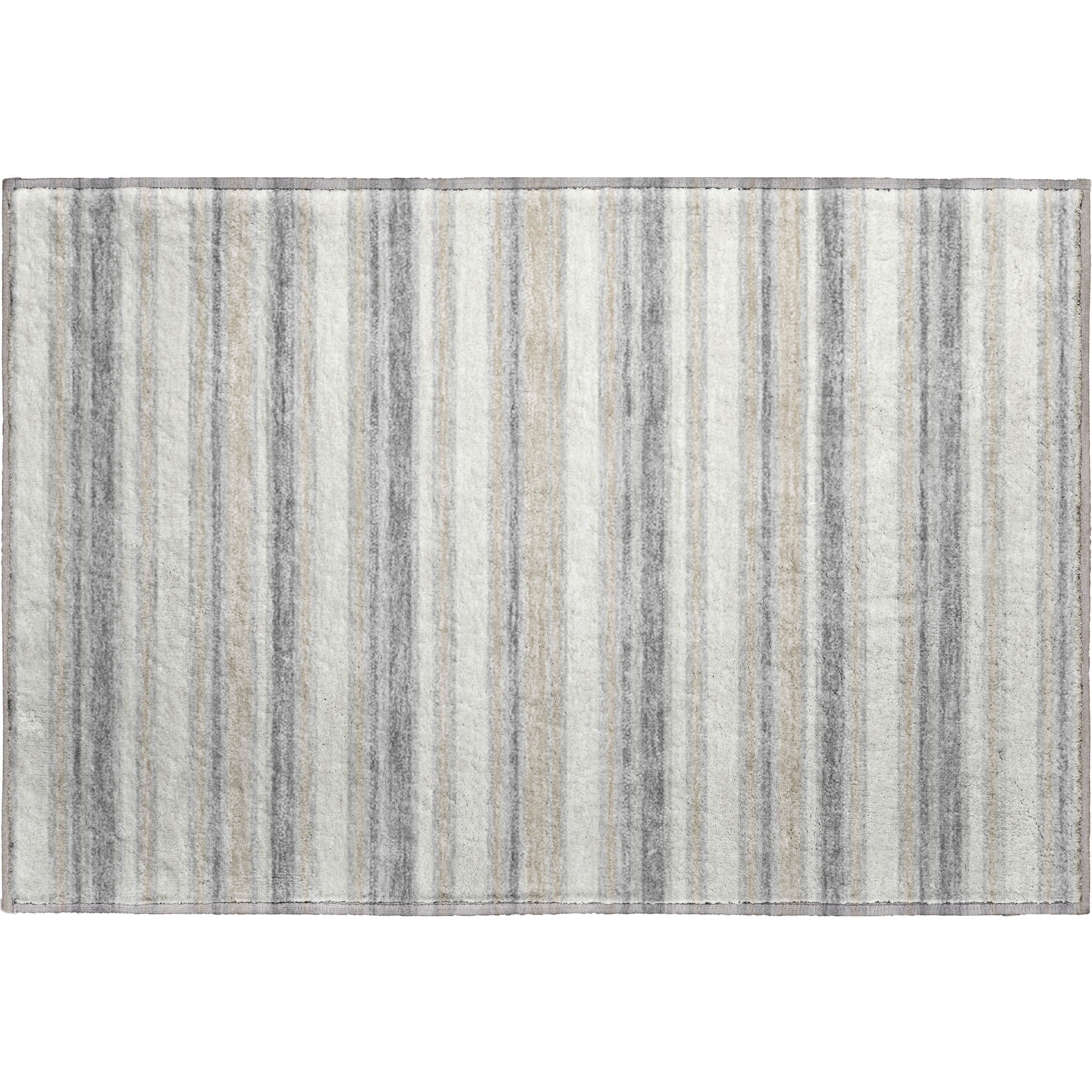 Luxury Washable Indoor/Outdoor Transitional SE2 Silver Gray Rug 1'8" x 2'6" #shape_Rectangle