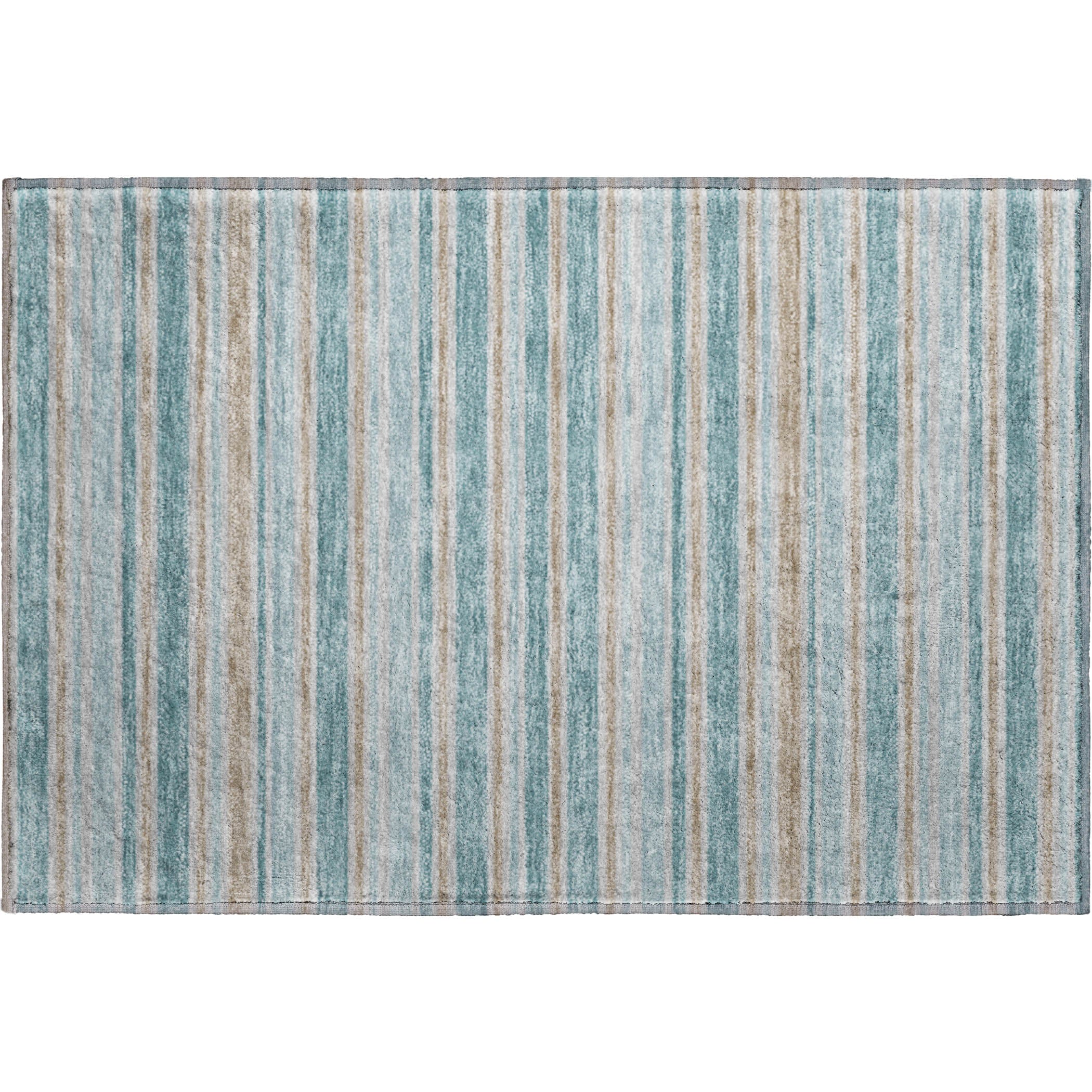 Luxury Washable Indoor/Outdoor Transitional SE2 Teal Rug 1'8" x 2'6" #shape_Rectangle