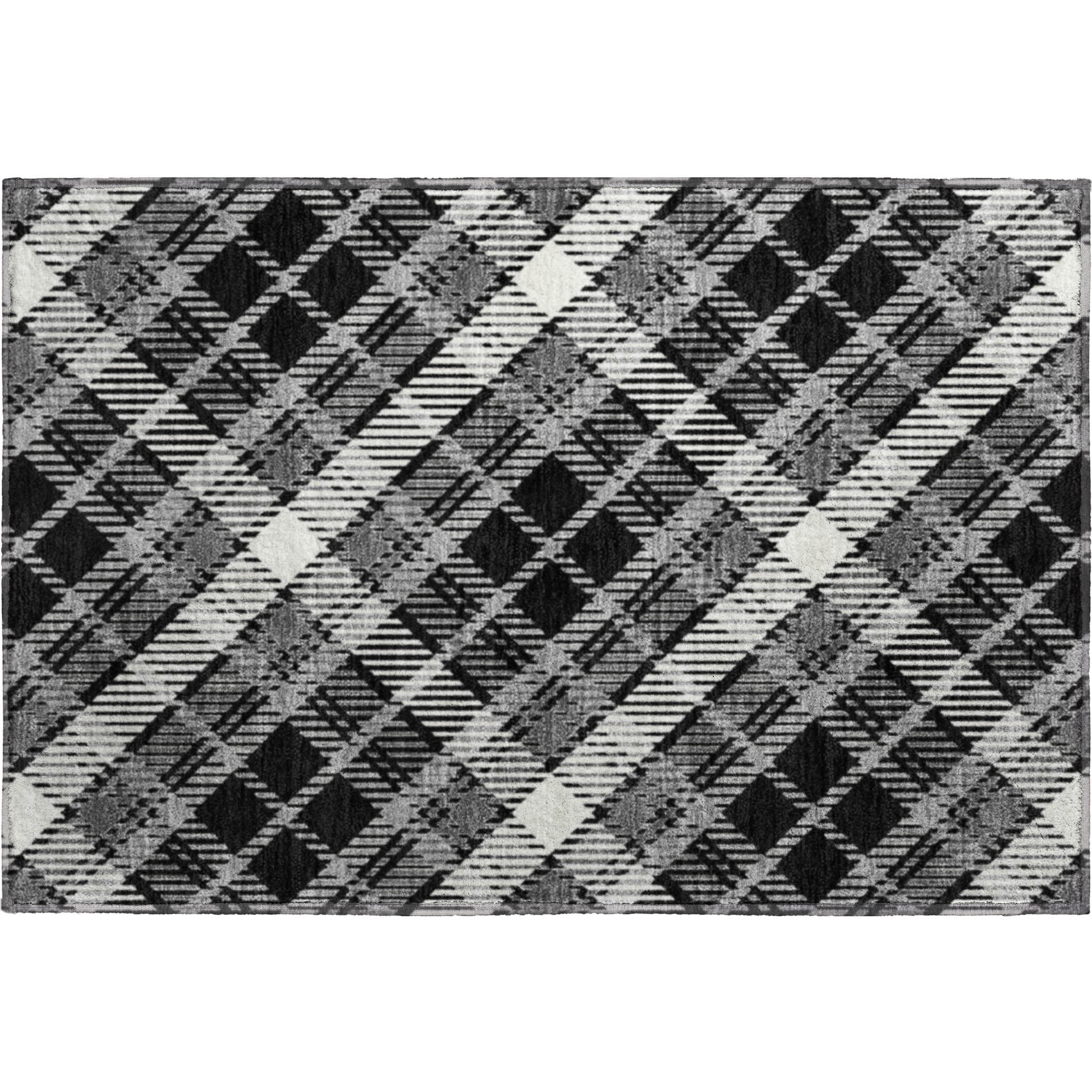 Luxury Washable Indoor/Outdoor Transitional SE3 Black Rug 1'8" x 2'6" #shape_Rectangle