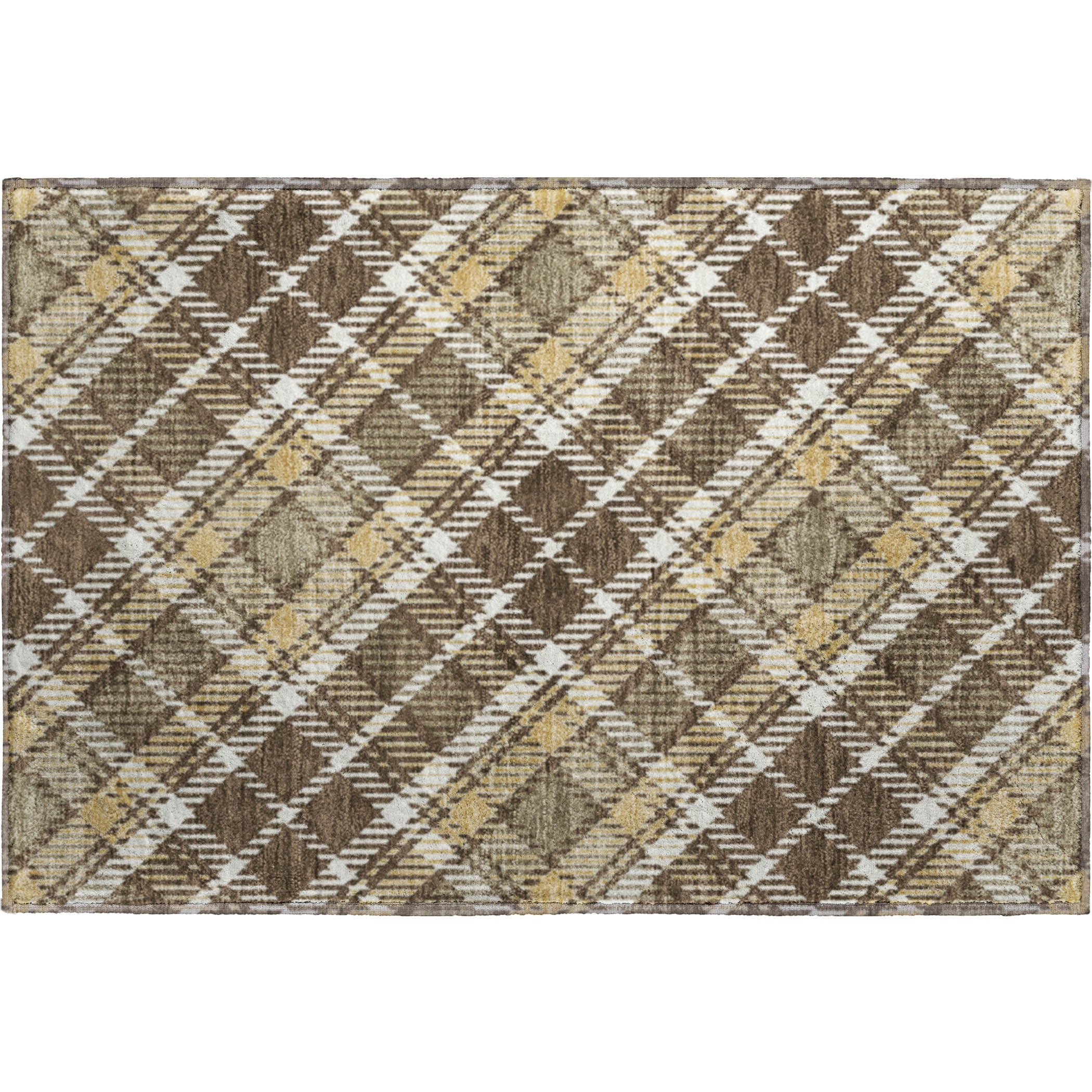 Luxury Washable Indoor/Outdoor Transitional SE3 Chocolate Brown Rug 1'8" x 2'6" #shape_Rectangle