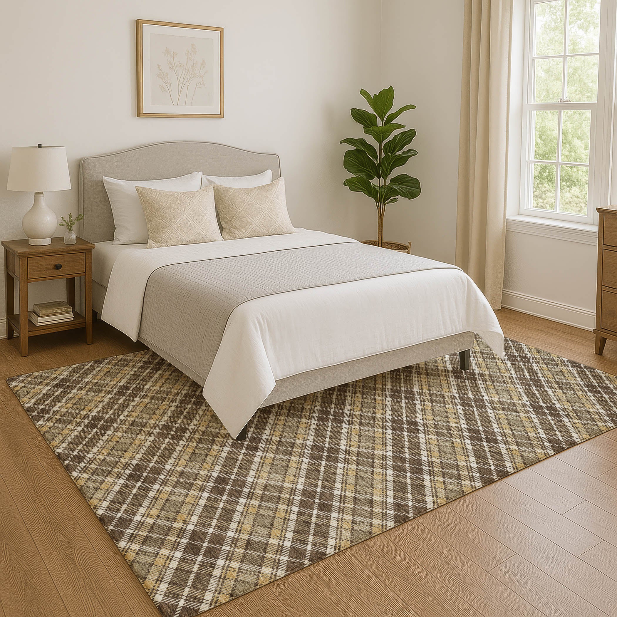 Luxury Washable Indoor/Outdoor Transitional SE3 Chocolate Brown Rug 2'6" x 3'10" #shape_Rectangle