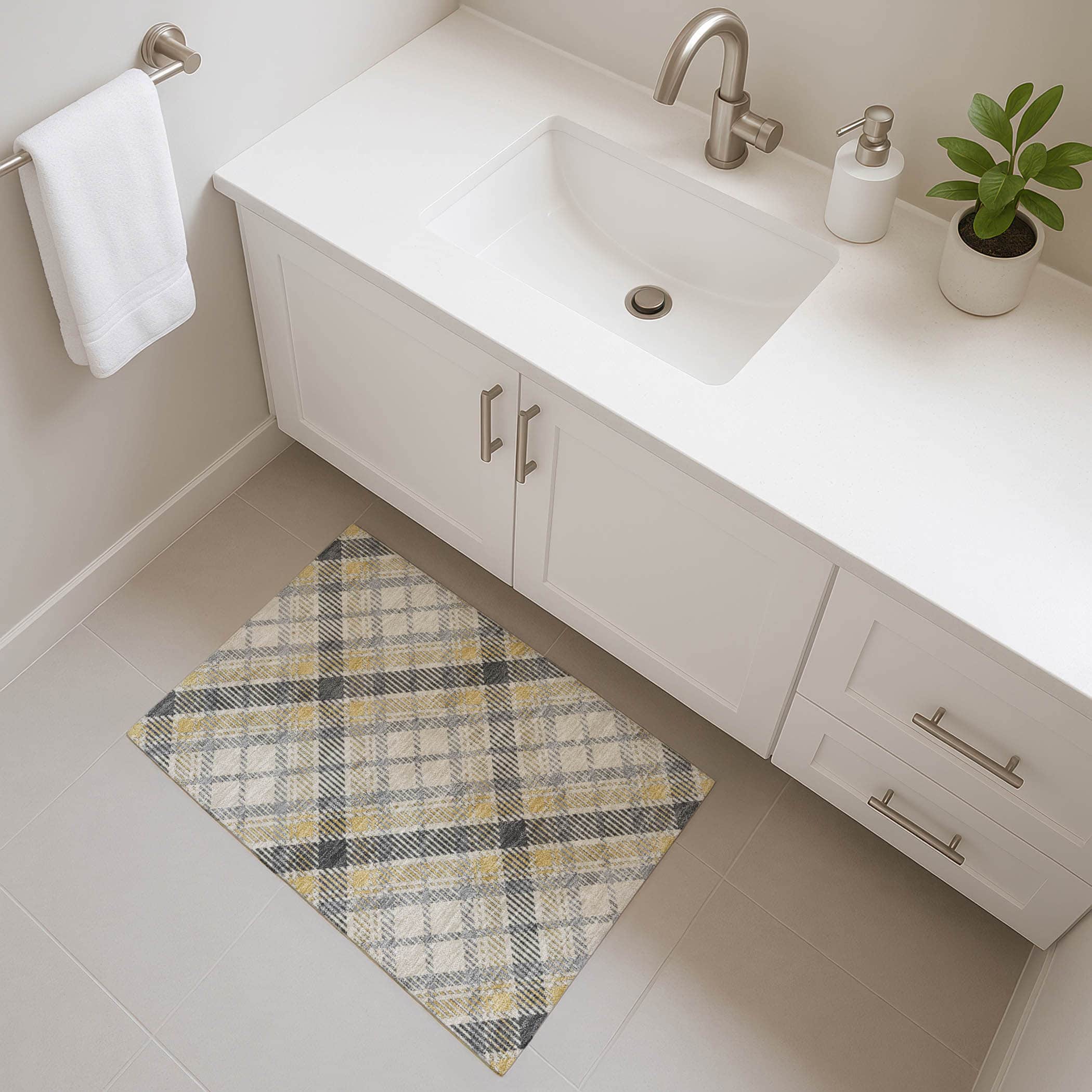 Luxury Washable Indoor/Outdoor Transitional SE3 Granite Gray Rug 1'8" x 2'6" #shape_Rectangle